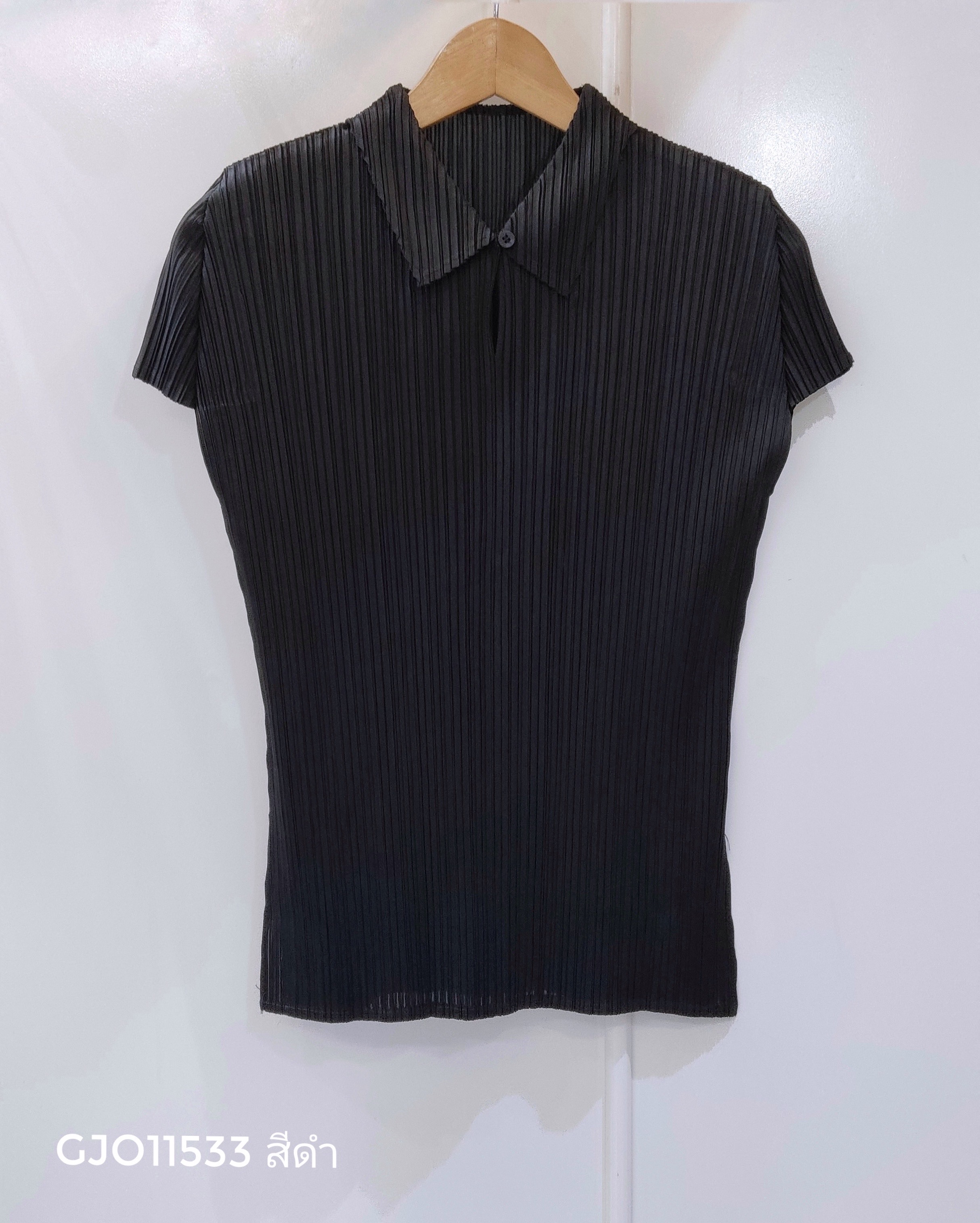 2MUAY รุ่น GJO11533 เสื้ออัดพลีท PLEATED MOCK COLLAR TOP 10 สี FREE SIZE