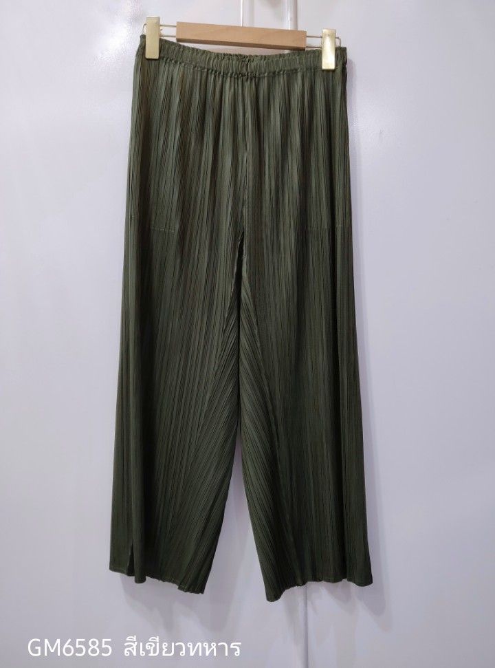 ยาว 31.5 นิ้ว 2MUAY รุ่น GM6585 กางเกงอัดพลีท STRAIGHT LEG PLEATED PANTS 15 สี FREE SIZE