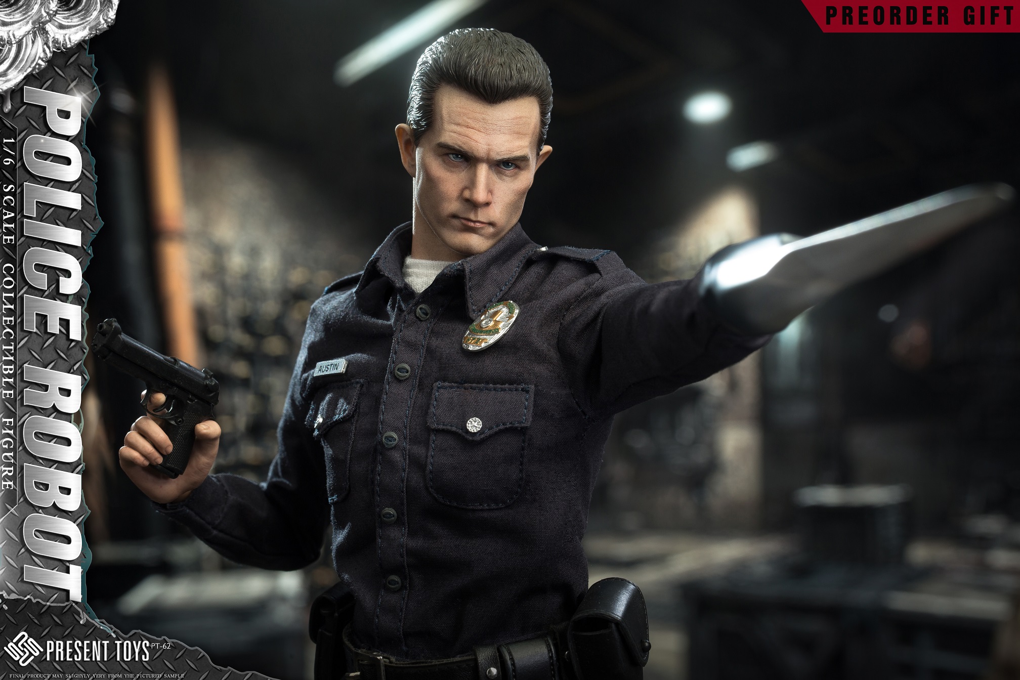 [พร้อมส่ง] PRESENT TOYS PT-sp62 1/6 ：Police Robot T1000 (กล่องใหญ่+กล่องเล็ก)