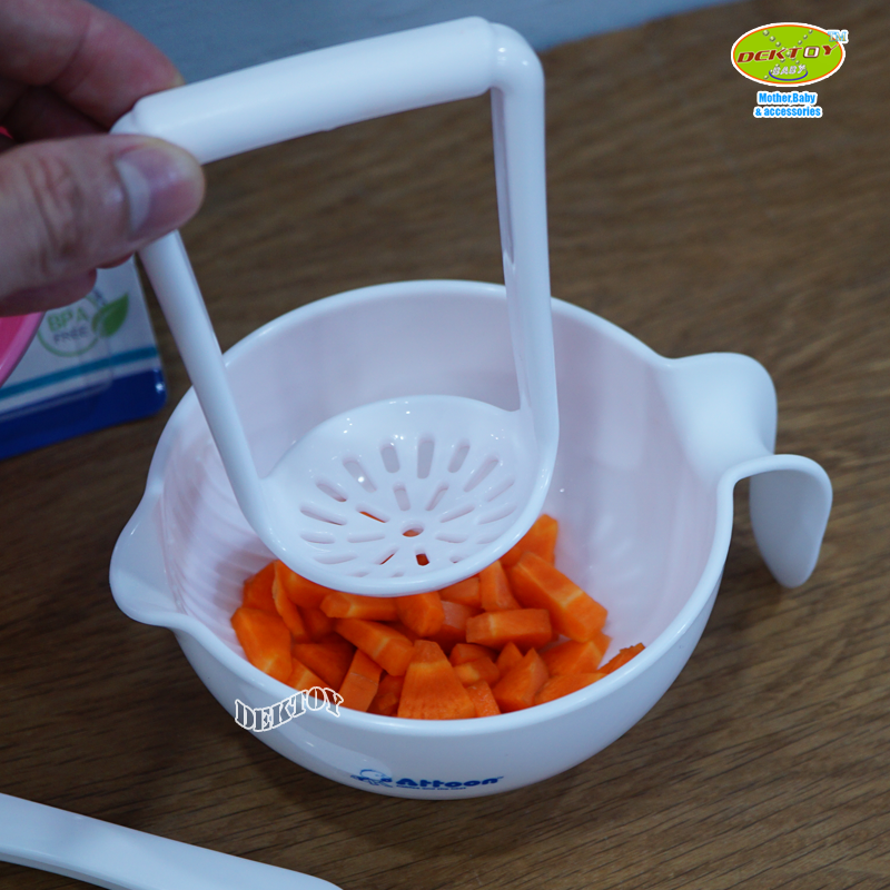 Attoon แอทตูน ชุดชามบดอาหารเด็ก 2 Action พร้อมช้อน