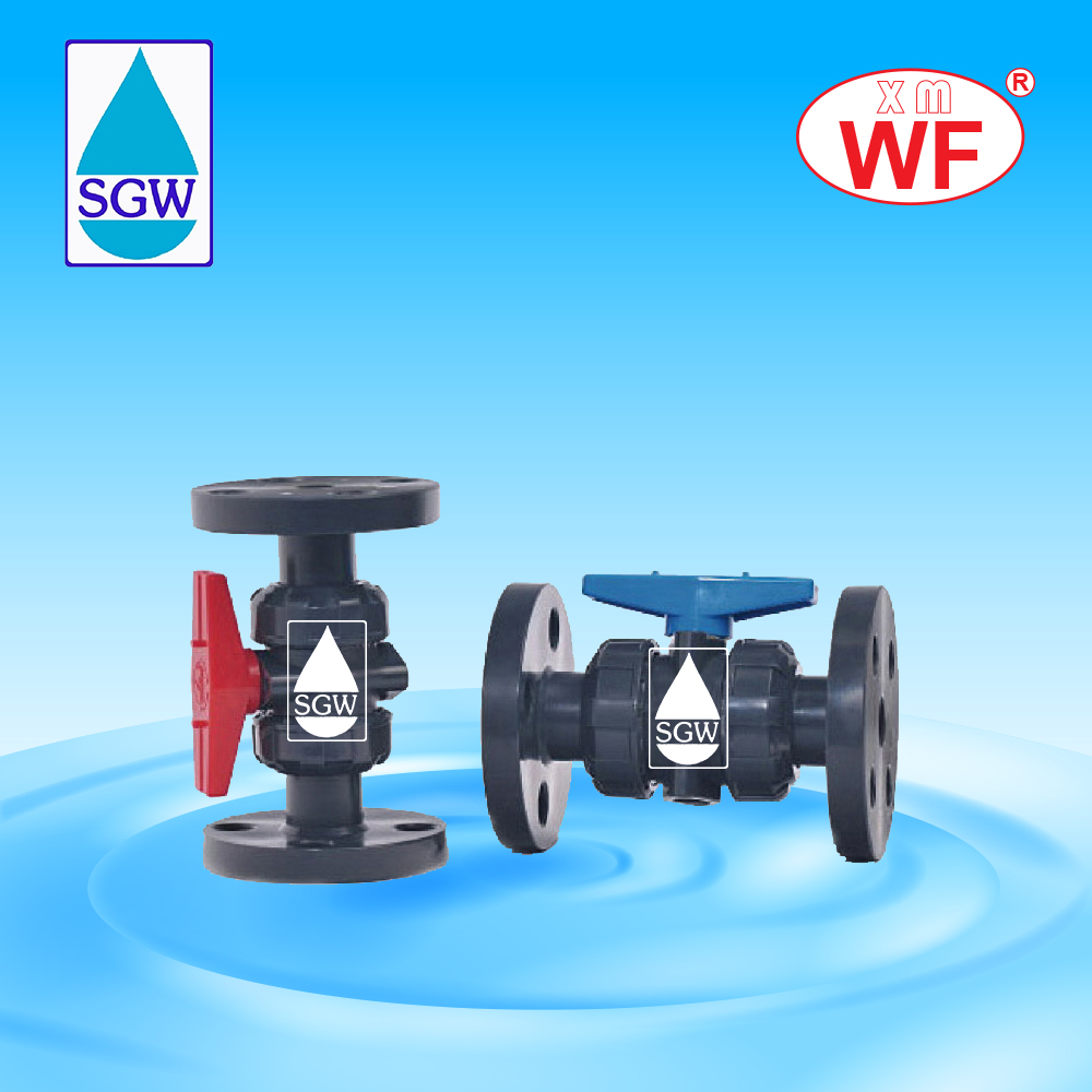 WF TRUE UNION BALL VALVE FLANGED (UPVC) JIS 10K # EPDM
