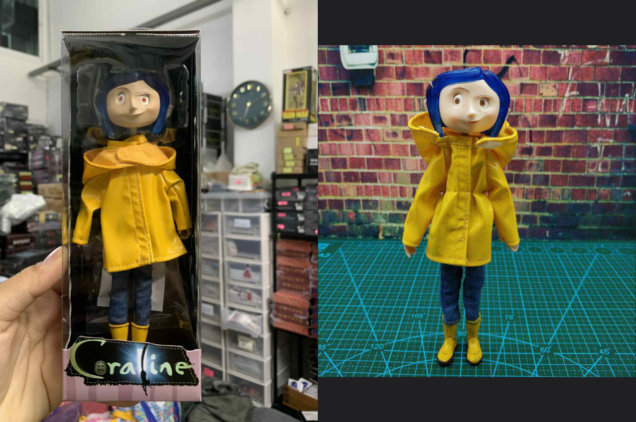 [พร้อมส่ง]Neca 7""- Coraline - Bendy Fashion Doll - Rain Coat"