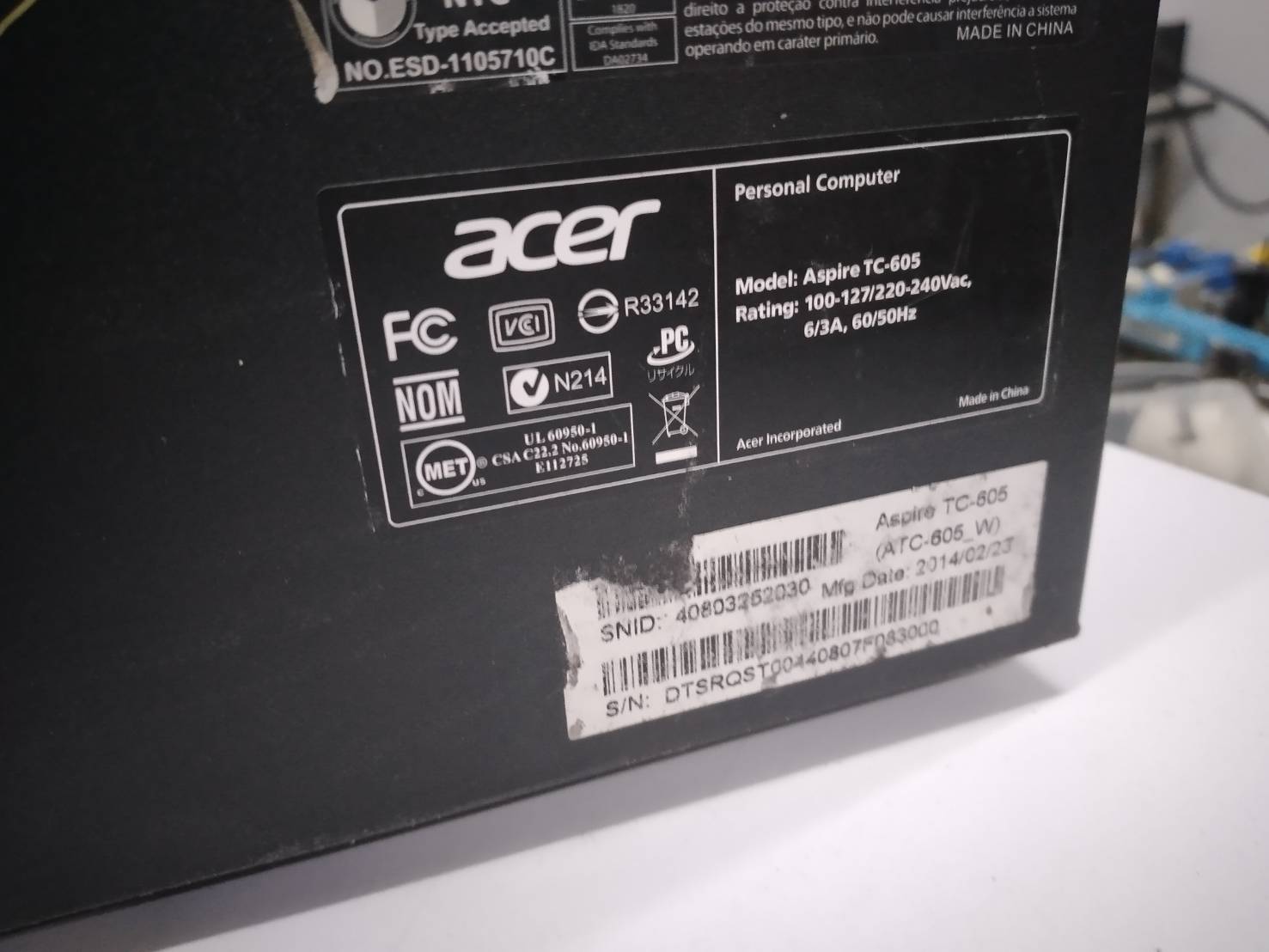 Aspire TC-605 - Acer