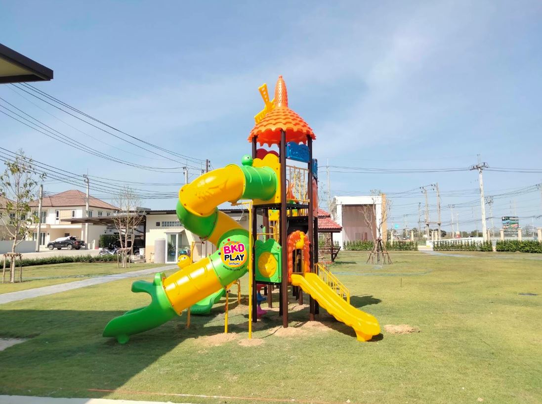 เครื่องเล่นสนามกลางแจ้ง,ชุดมงกุฏกังหันหรรษา สไลเดอร์, กระดานลื่น, สนามเด็กเล่น สวนสนุกเด็ก งบสพฐ ประชารัฐ, ราคาโรงงาน