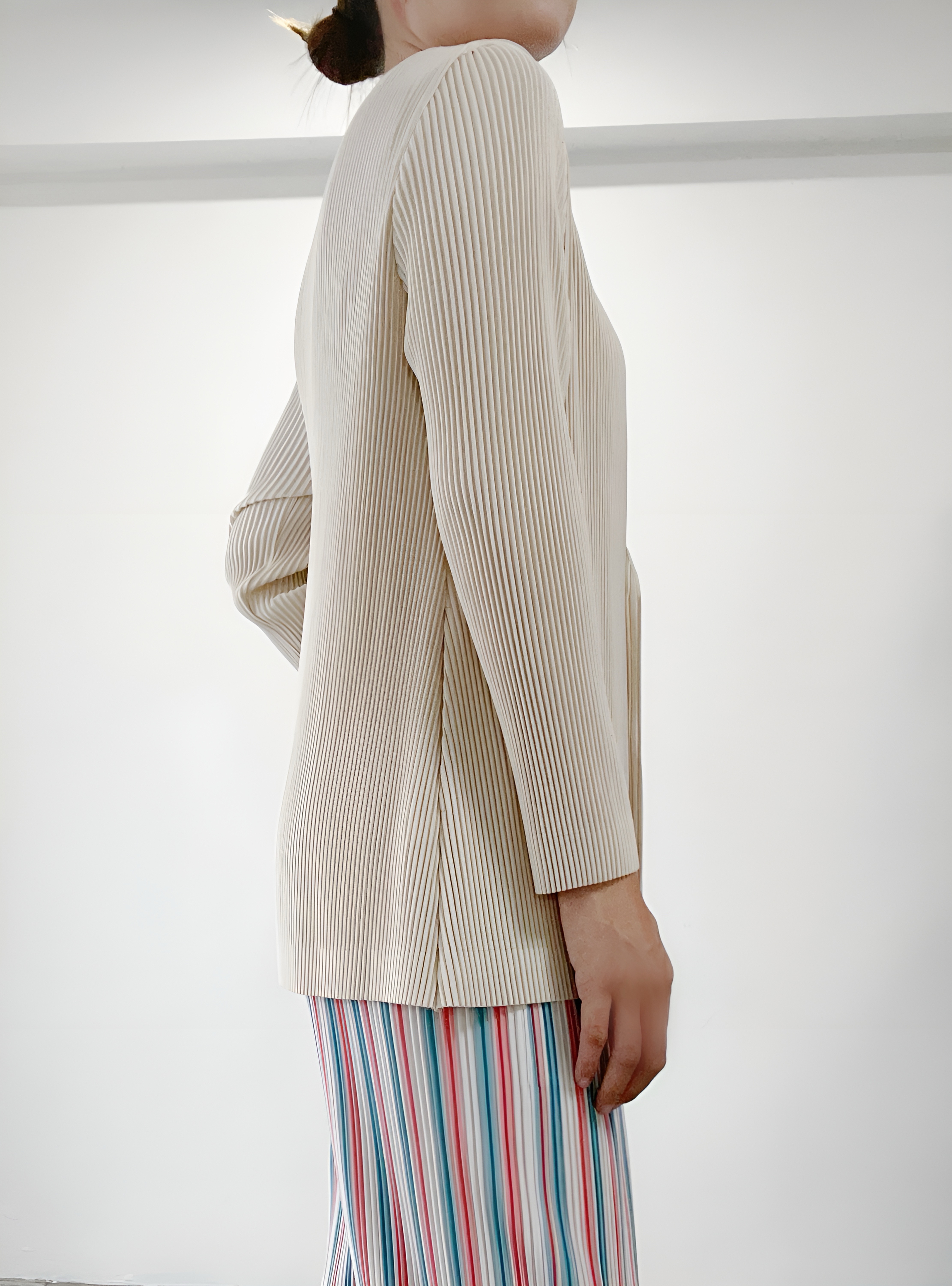2MUAY รุ่น GJO5146 เสื้อคลุมพลีทคุณภาพ THICK V NECK LONG SLEEVE PLEATED CARDIGAN 10 สี FREE SIZE