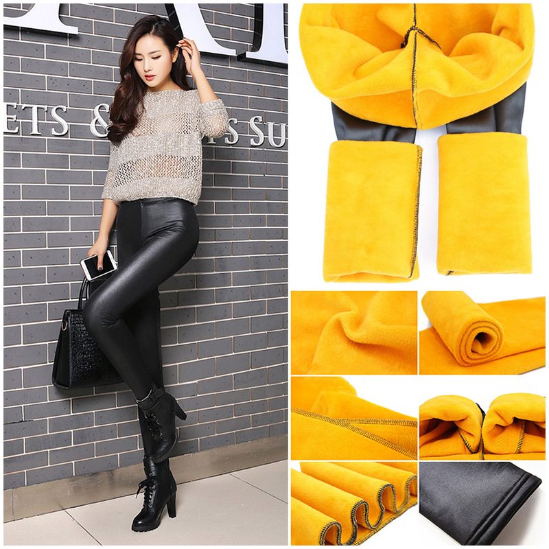 กางเกงหนังกันหนาว กางเกงหนังบุขน สกินนี่วูล skinny wool ใส่อุ่นถึงอากาศติดลบ (มี 4 ไซส์)
