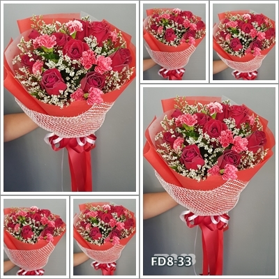 FD8-33 : ช่อกุหลาบแดง