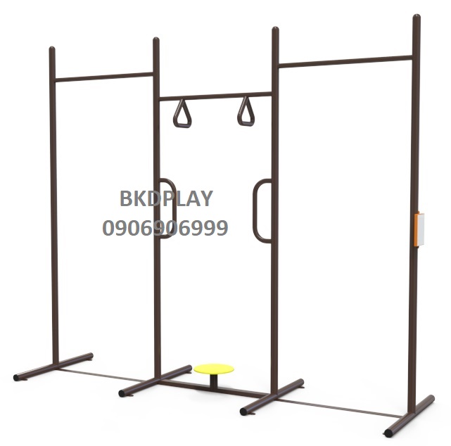 บริหารแขน-หัวไหล่-เอว (แบบบาร์โหน-บิดตัว)เครื่องออกกำลังกาย, กลางแจ้ง, ลานกีฬา, อเนกประสงค์, สนามกีฬา สั่งผลิตตามสีที่ต้องการได้ ขนาด 60x300x220 ซม.