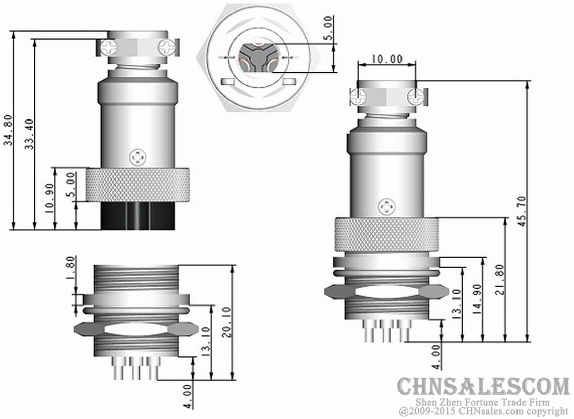 ปลั๊กเหล็ก GX16 - 6 PIN Male & Female - Connectors Socket Aviation Plug