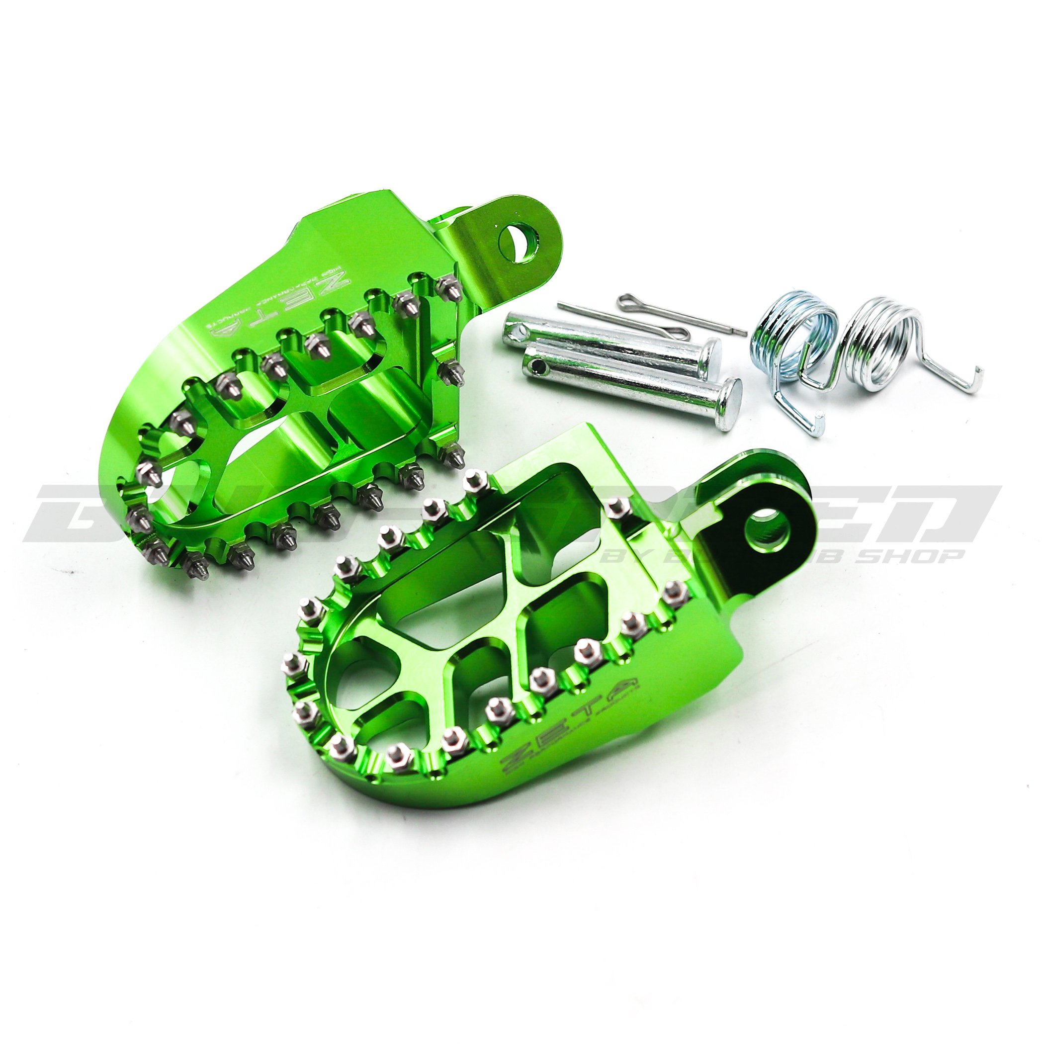 พักเท้าทรง ZETA KLX250/300 - สีเขียว