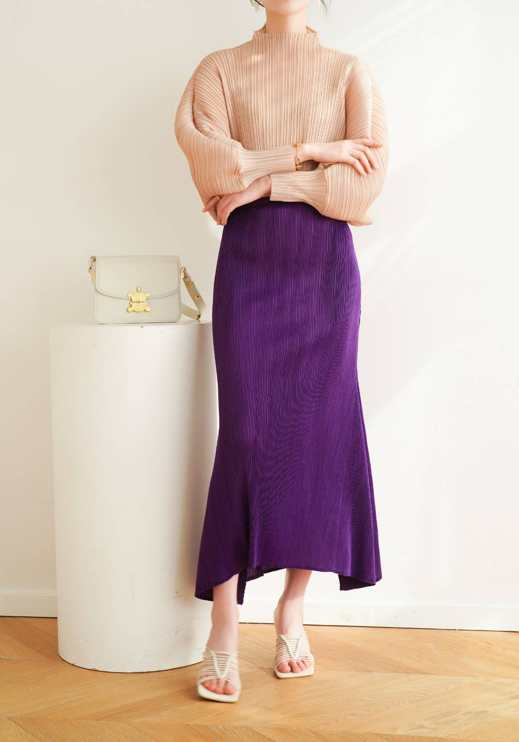 2MUAY รุ่น GJO2909 กระโปรงผู้หญิง กระโปรงพลีทคุณภาพ 14สี FREE SIZE MERMAID PLEATED SKIRT
