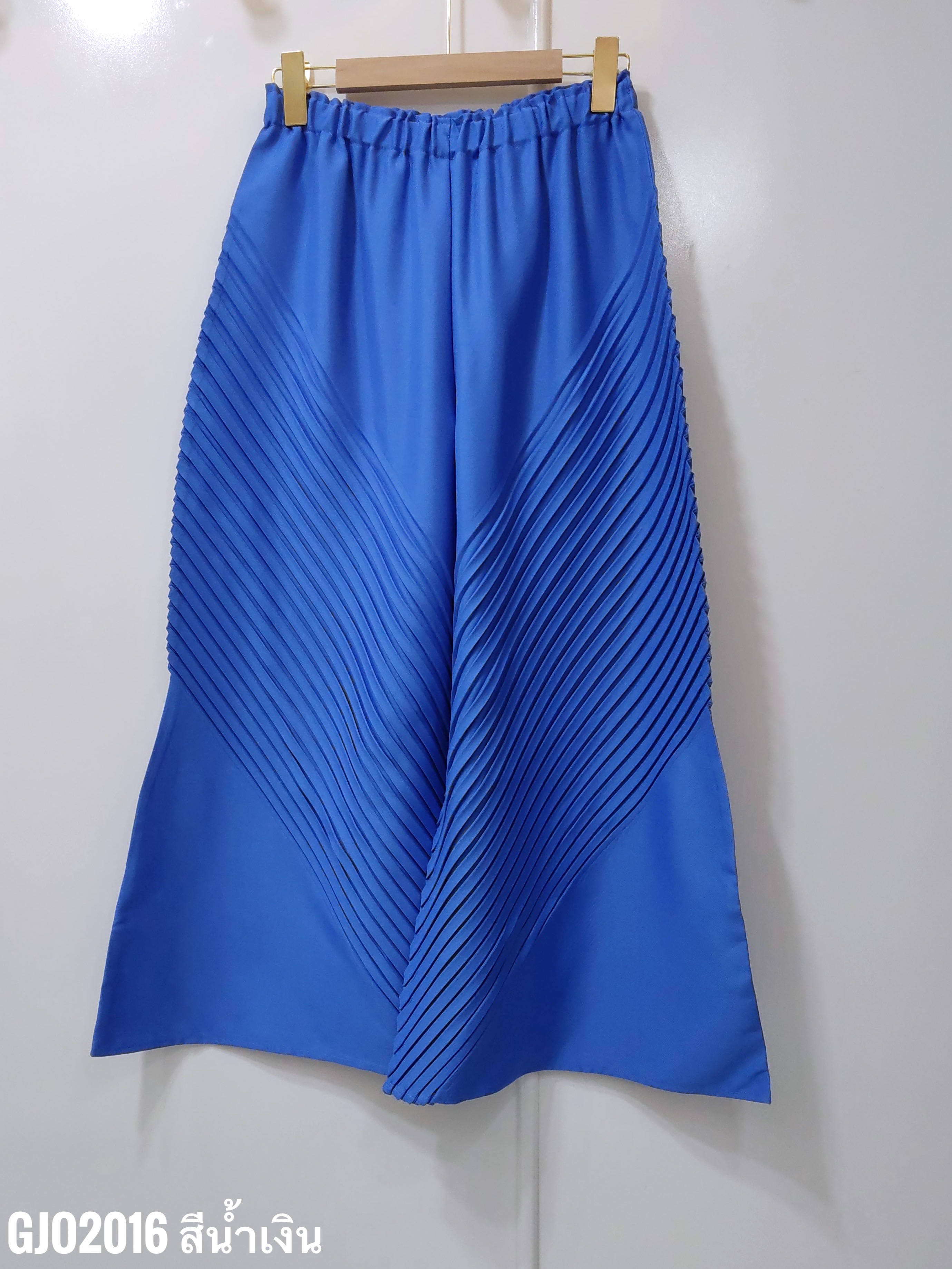 ปรับราคาลง20%!! เอวถึง37สะโพก44ยาว36นิ้ว ผ้าไม่ยืด! 2MUAY รุ่น GJO2016 กางเกงอัดพลีทคุณภาพ CHIC DIAGONAL PLEATED PANTS 7 สี FREE SIZE