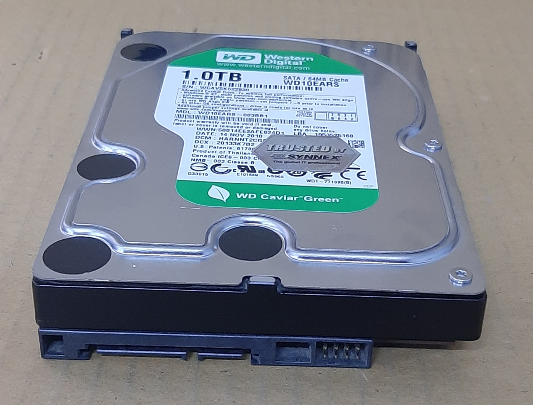 ฮาร์ดดิส WD Green 1TB Sata 3.5 มือสอง ประกันร้าน 1 เดือน