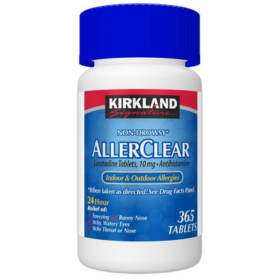 Kirkland Signature AllerClear Non-Drowsy ขนาด 365 Tablets Loratadine 10 mg รักษาอาการของโรคภูมิแพ้ ทั้งระบบทางเดินหายใจ และ อาการแพ้ทางผิวหนัง