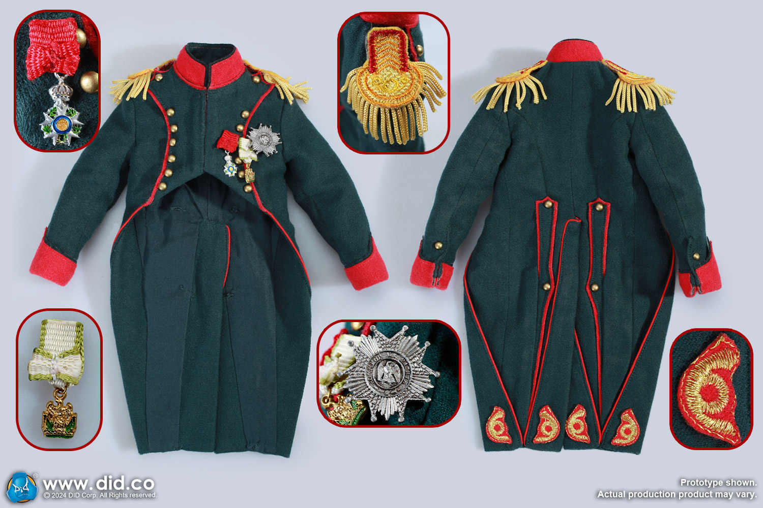 [พร้อมส่ง] DID E60079 1/6 : Costume Set for Napoleon (Green) (เฉพาะเซตชุด ไม่รวมฟิกเกอร์)
