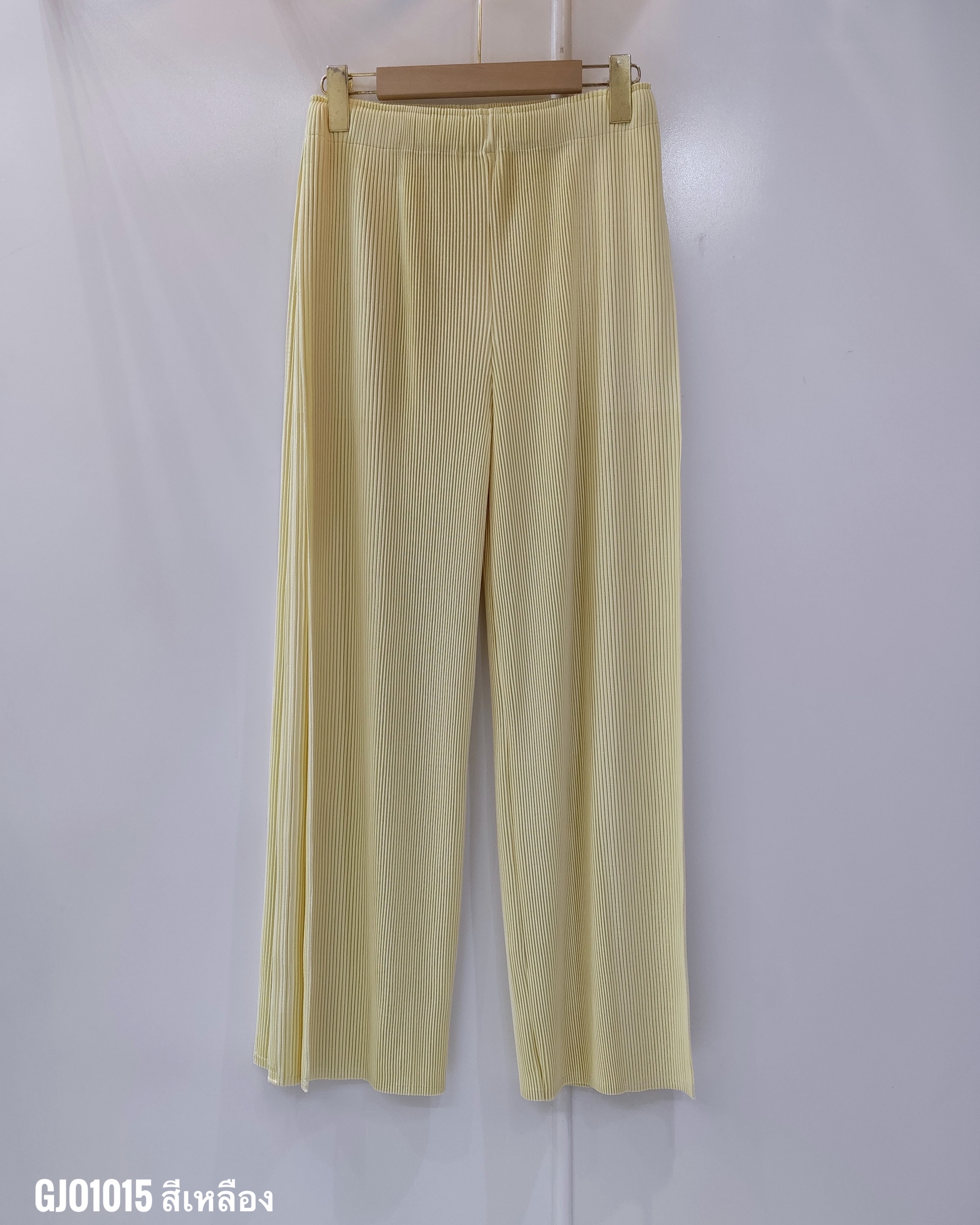 ยาว 37.5 นิ้ว 2MUAY รุ่น GJO1015 กางเกงอัดพลีท THICK DOUBLE LAYER STRAIGHT PLEAT PANTS 10 สี FREE SIZE