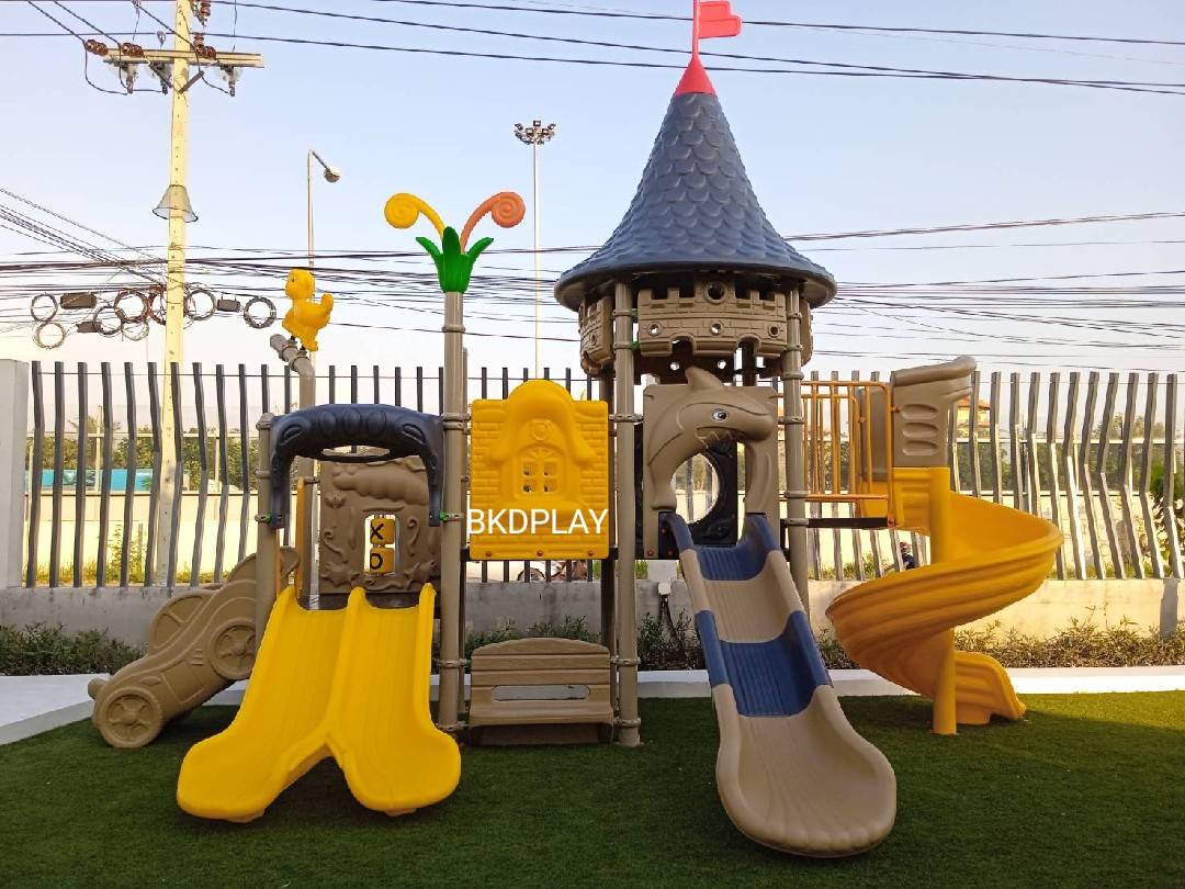 เครื่องเล่นสนามกลางแจ้ง ชุด ปราสาทแฮรี่, ครุภัณฑ์สนามเด็กเล่น, สพฐ,โครงการโรงเรียนประชารัฐ ศูนย์พัฒนาเด็กเล็ก playground,สไลเดอร์,ของเล่นเสริมพัฒนาการ,เครื่องเล่นสนาม, สนามเด็กเล่น
