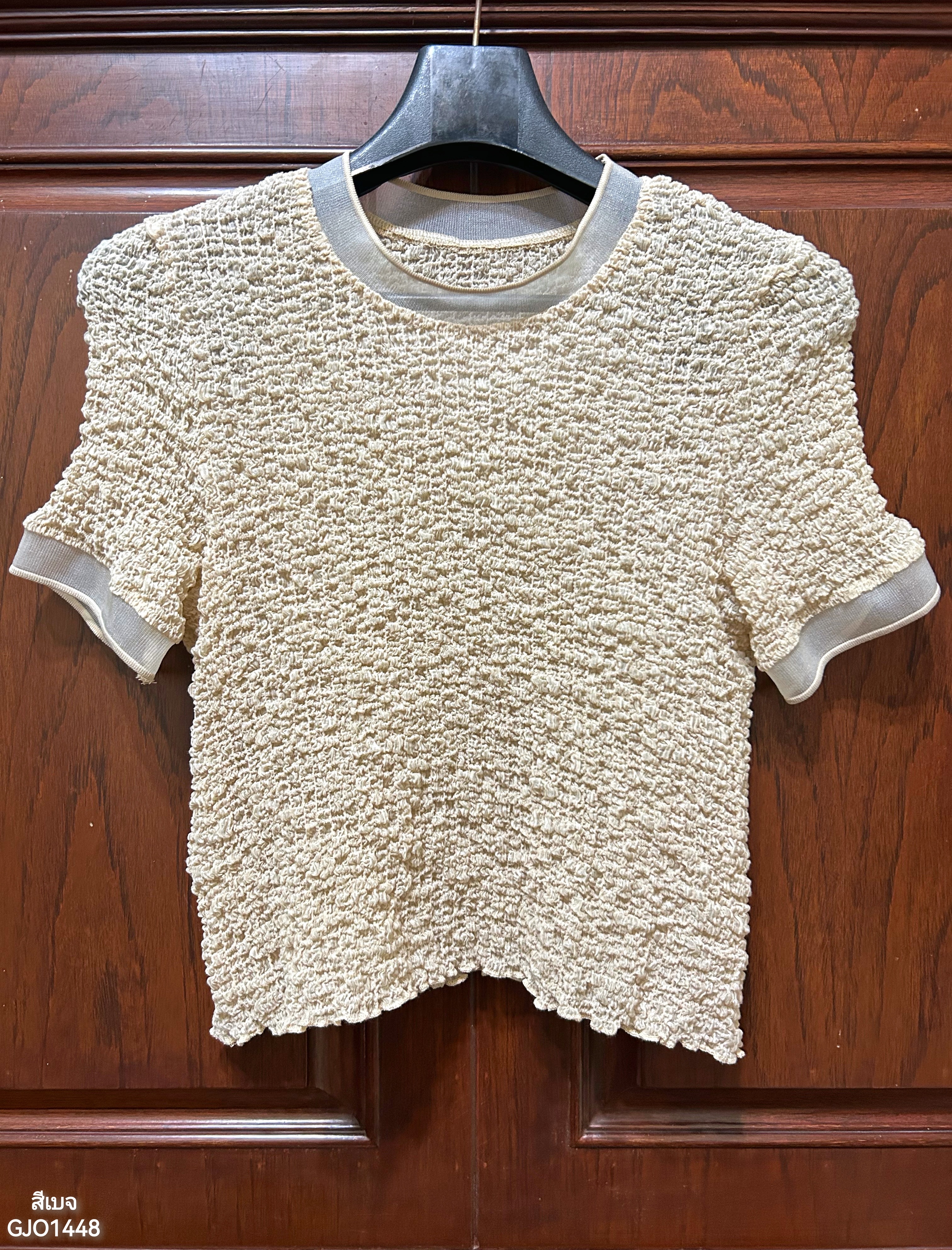 ปรับราคาลง20%!! 2MUAY รุ่น GJO1448 เสื้อพลีทคุณภาพ SMOCK PLEATED TOP 6 สี FREE SIZE