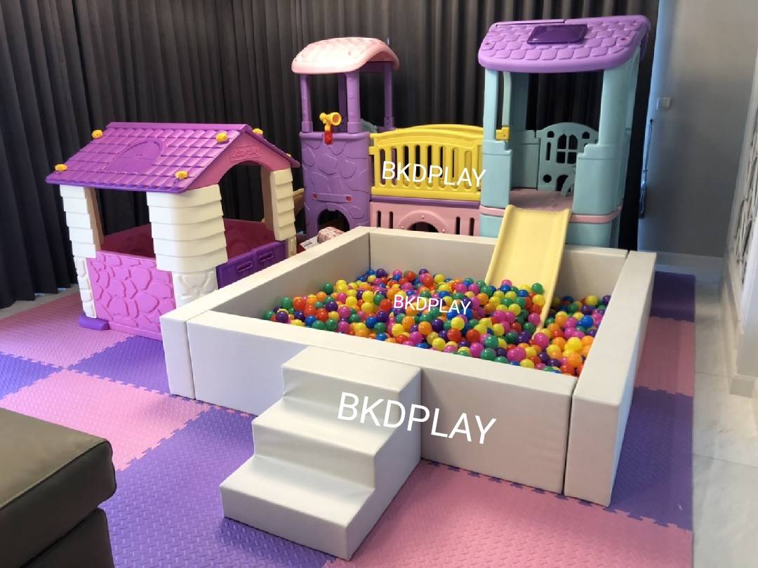 บ่อบอลพร้อมบันได ห้องบอล คอกกั้นเด็ก บุนวมนิ่ม,คอกกั้น, เบาะนุ่มนิ่ม หนัง soft play, indoor playground ของเล่นเสริมพัฒนาการ รับสั่งทำบ่อบอล ตามขนาด