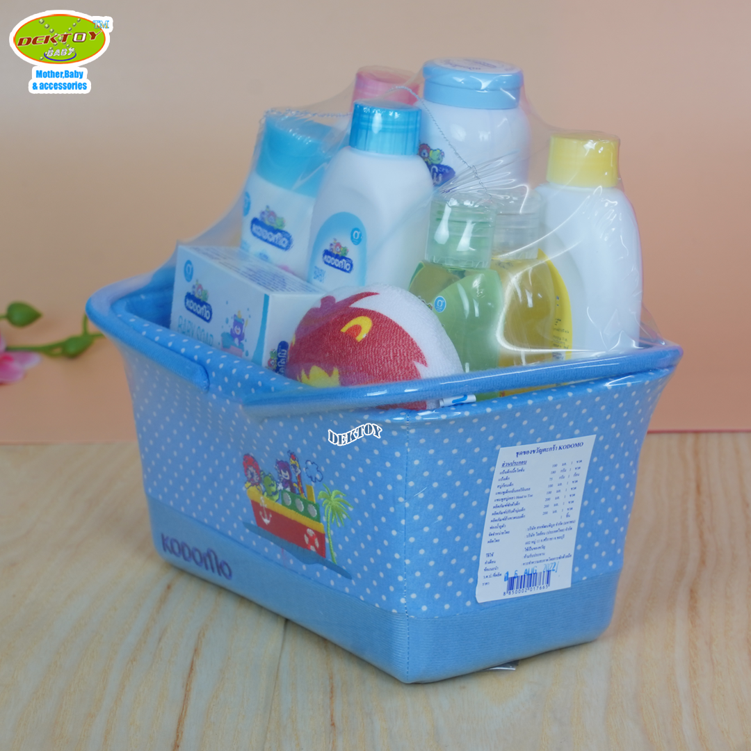 Kodomo โคโดโมะ ชุดของขวัญตะกร้า เซ็ทเยี่ยมคลอด สำหรับเด็กแรกเกิด 9 ชิ้น