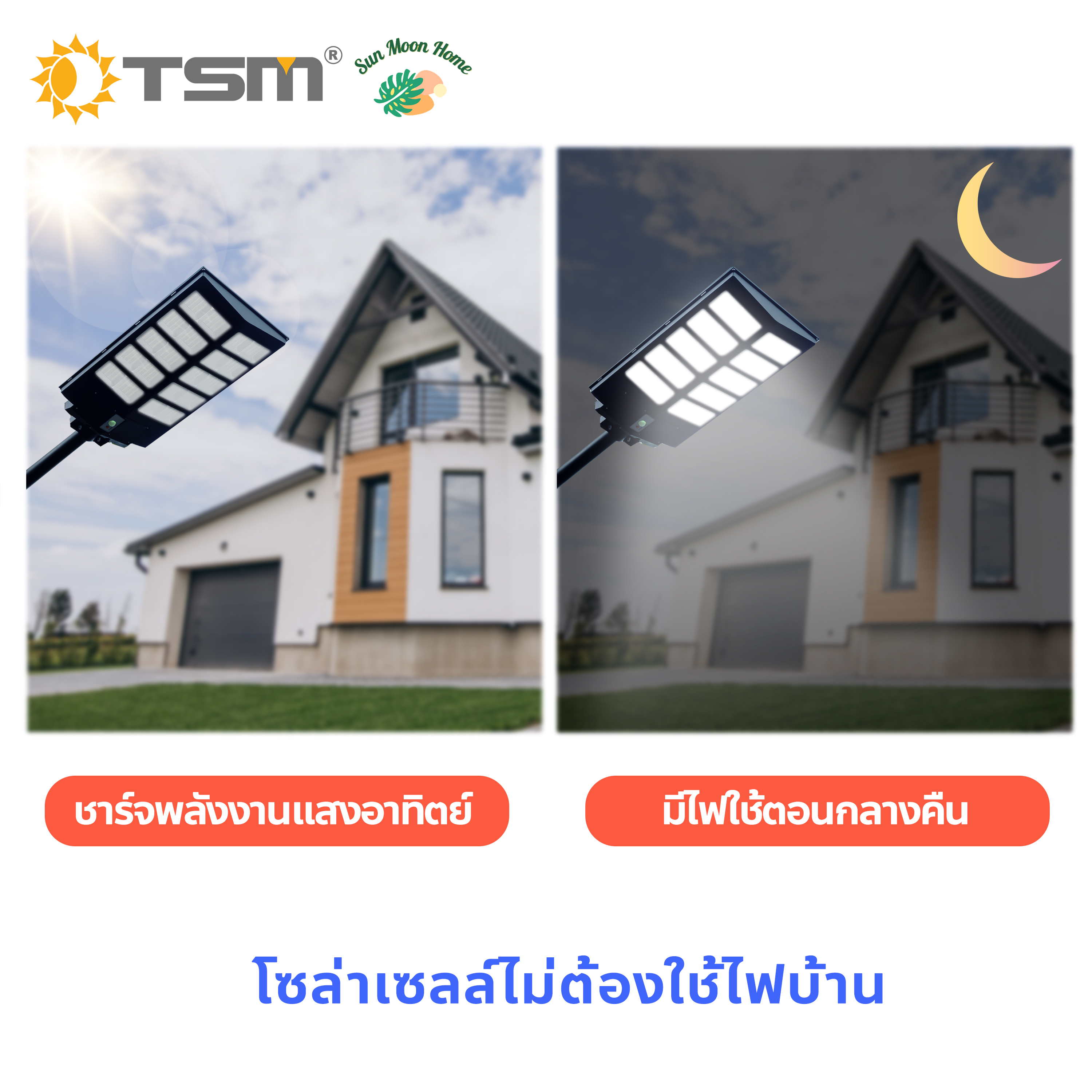 ไฟถนนโซล่าเซลล์ Solar Light LED 480W ~600W แสงสีขาว โคมไฟถนน ไฟLED โคมไฟสปอร์ตไลท์ ไฟใหญ่ พลังงานแสงอาทิตย์