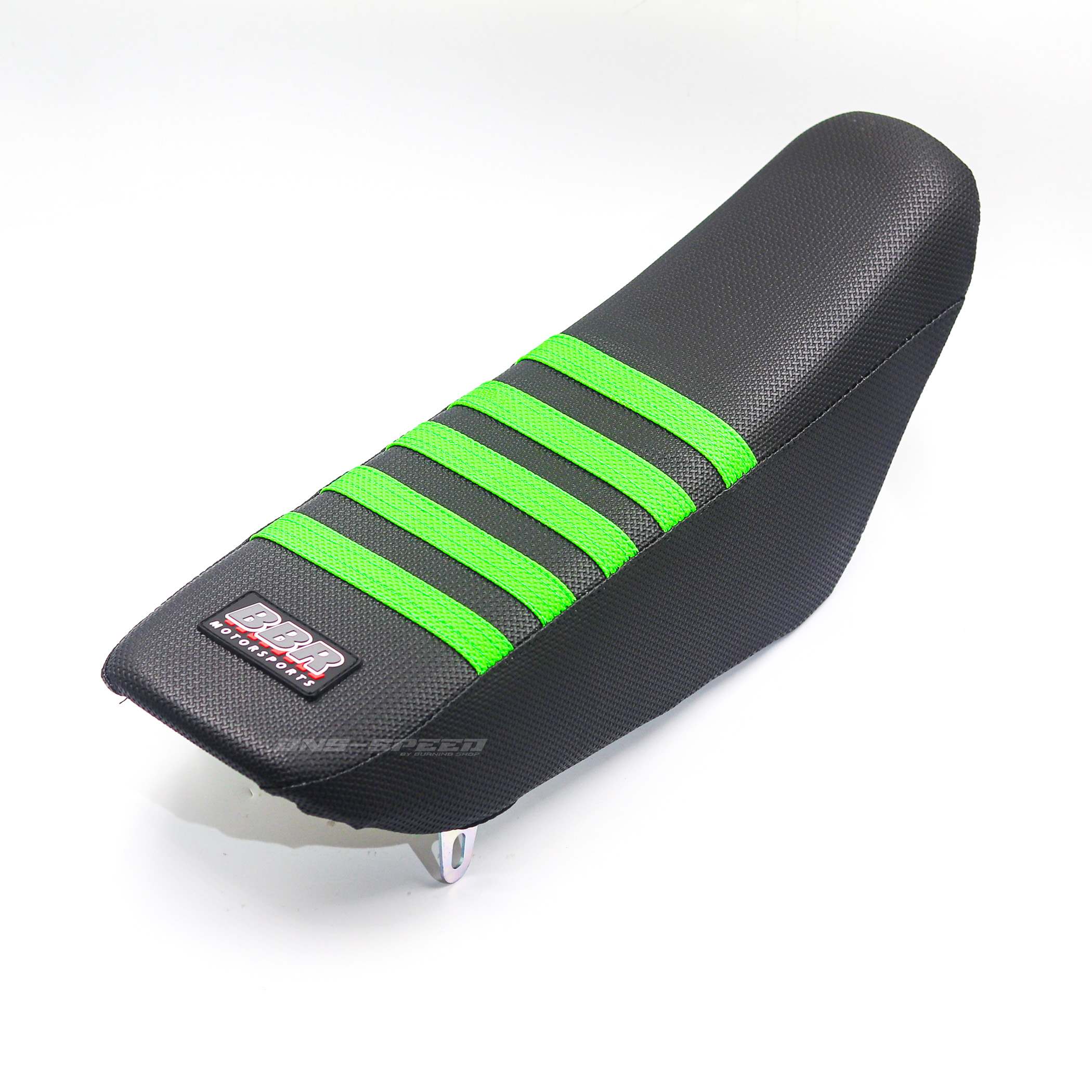 เบาะ BBR Tall Seat Assembly (Black w/Green Stripes) - KLX110/L, 2002-Present