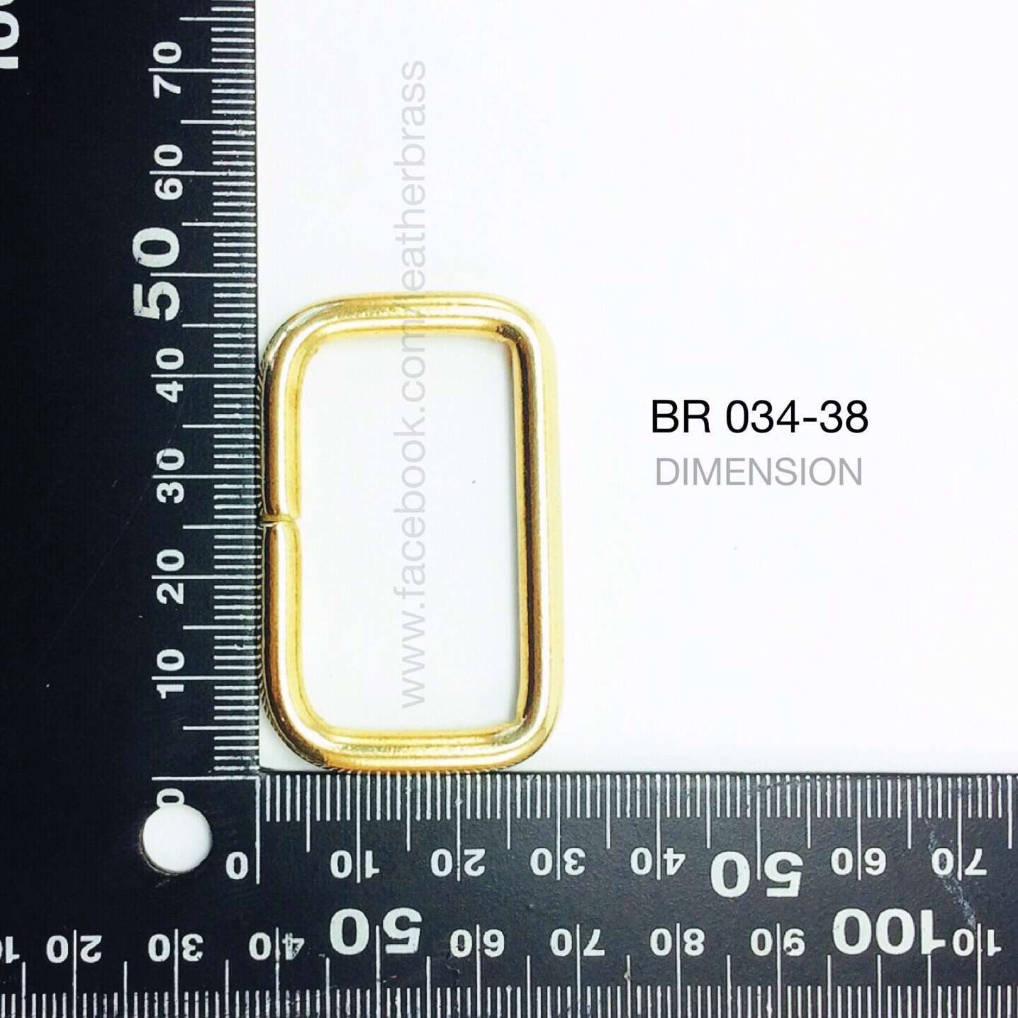 ฺBR034 ห่วงสี่เหลี่ยมทองเหลืองแท้ อะไหล่ทองเหลืองแท้ อุปกรณ์งานหนัง leatherbrass**ราคาต่อชิ้น**