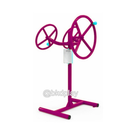 เครื่องออกกำลังกายกลางแจ้งผู้ใหญ่,บริหารแขน-บริหารหัวไหล่-ยืดเส้น (แบบหมุนวงล้อผสม),ลานกีฬาอเนกประสงค์ สวนสาธารณะ ,เทศบาล,หมู่บ้าน,ผลิตในไทย, สั่งทำตามสีที่ต้องการได้ ขนาด 60x100x160 ซม.