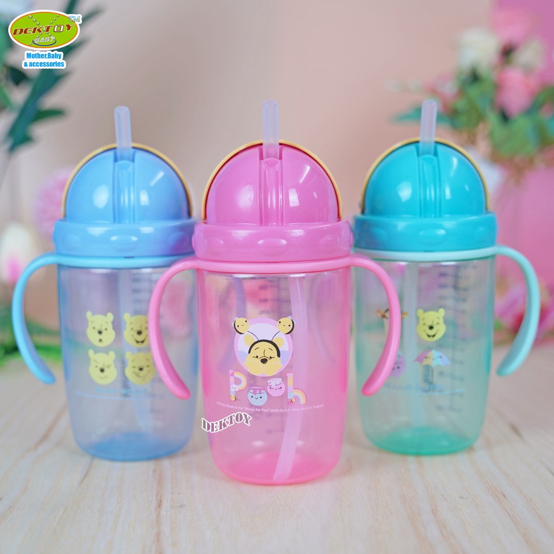 Pureen เพียวรีน ถ้วยหลอดดูดพร้อมมือจับ 12 ออนซ์ 360 มล.028080 ลายหมีพูห์