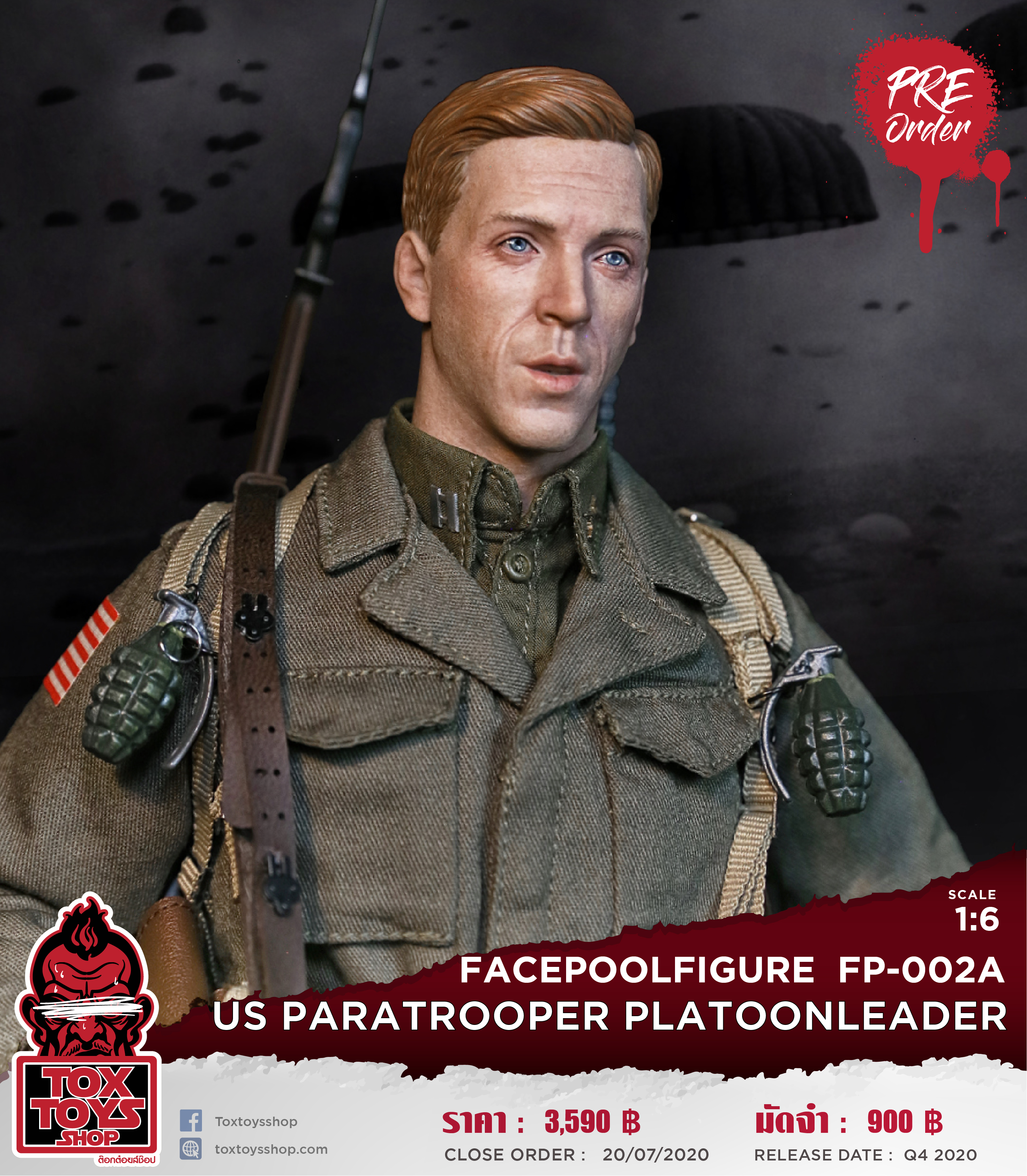 [สั่งจอง] Facepoolfigure FP-002A/B 1/6 - US Paratrooper PlatoonLeader - “Easy” Company [regular/special ver.]