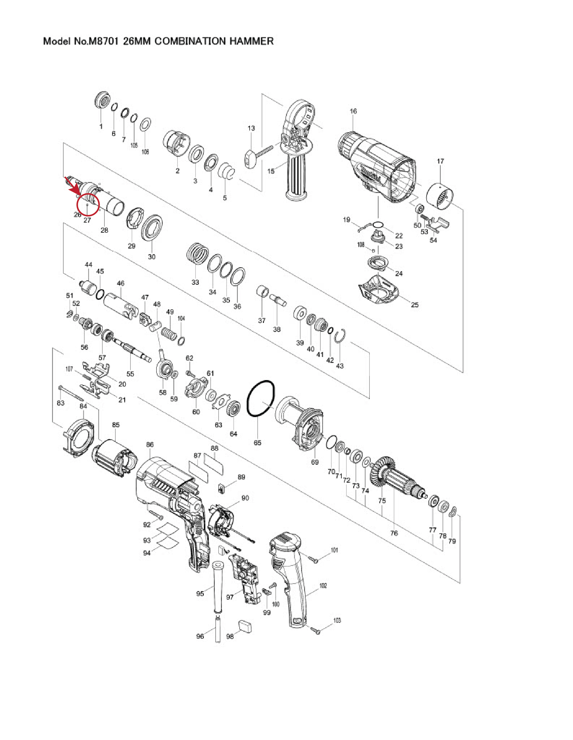 เม็ดลูกปืน 3mm. (แท้) (216019-1) ใช้ได้กับ รุ่น TD060DMZ, BHR242, BFT020, DFD010, GN900, HR2601, HR2611FT, HR1840, HR2650, M8701, TD020, MT870, MT871 (216019-1) (อะไหล่แท้100%) ลูกปืนเม็ด 3.0 มิล Makita
