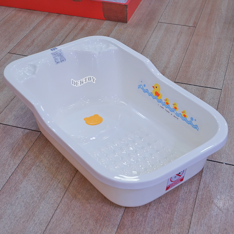 FIN BABIES PLUS อ่างอาบน้ำเด็กขนาดใหญ่พลาสติกอย่างดีทนทาน มีรูระบายน้ำ USE-A9C