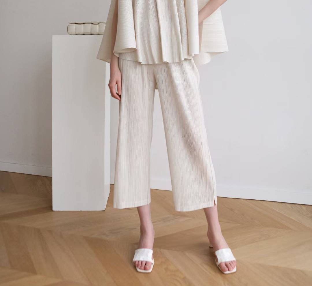 ยาว34นิ้ว! 2MUAY BASIC รุ่น GJO7573 กางเกงอัดพลีทคุณภาพ STRAIGHT PLEAT PANT 12สี FREE SIZE