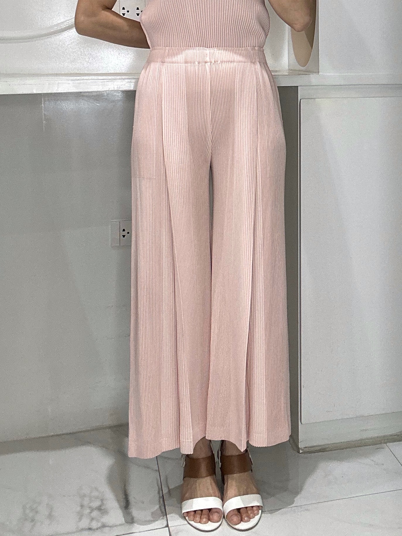 ปรับราคาลง!! ยาว 36 นิ้ว 2MUAY รุ่น GJO5366 กางเกงพลีทคุณภาพ THICK WIDE LEG PLEATED PANTS 9 สี FREE SIZE