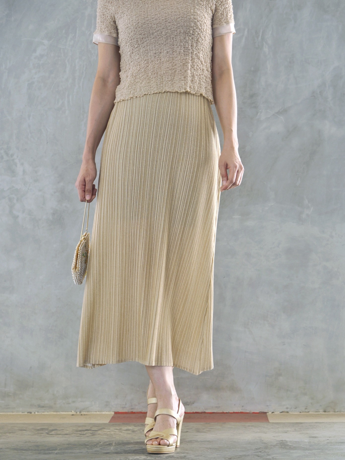 ยาว 34นิ้ว! 2MUAY รุ่น GJO3738 กระโปรงพลีทคุณภาพ GLITTER PLEATED SKIRT 7 สี FREE SIZE