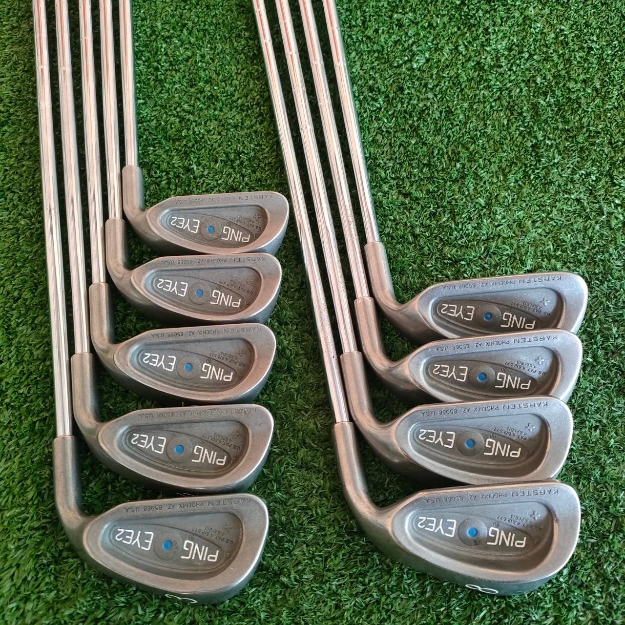ชุดเหล็ก PING EYE2 + จุดน้ำเงิน มีเหล็ก 3-9 เเละ PW SW ก้าน CUSHIN FLEX R รุ่นนี้เป็นรุ่น + หรือรุ่น PLUS จะตีไกลกว่าปกติ ไม้กอล์ฟมือสอง ของแท้ BY NakaraLuxurious