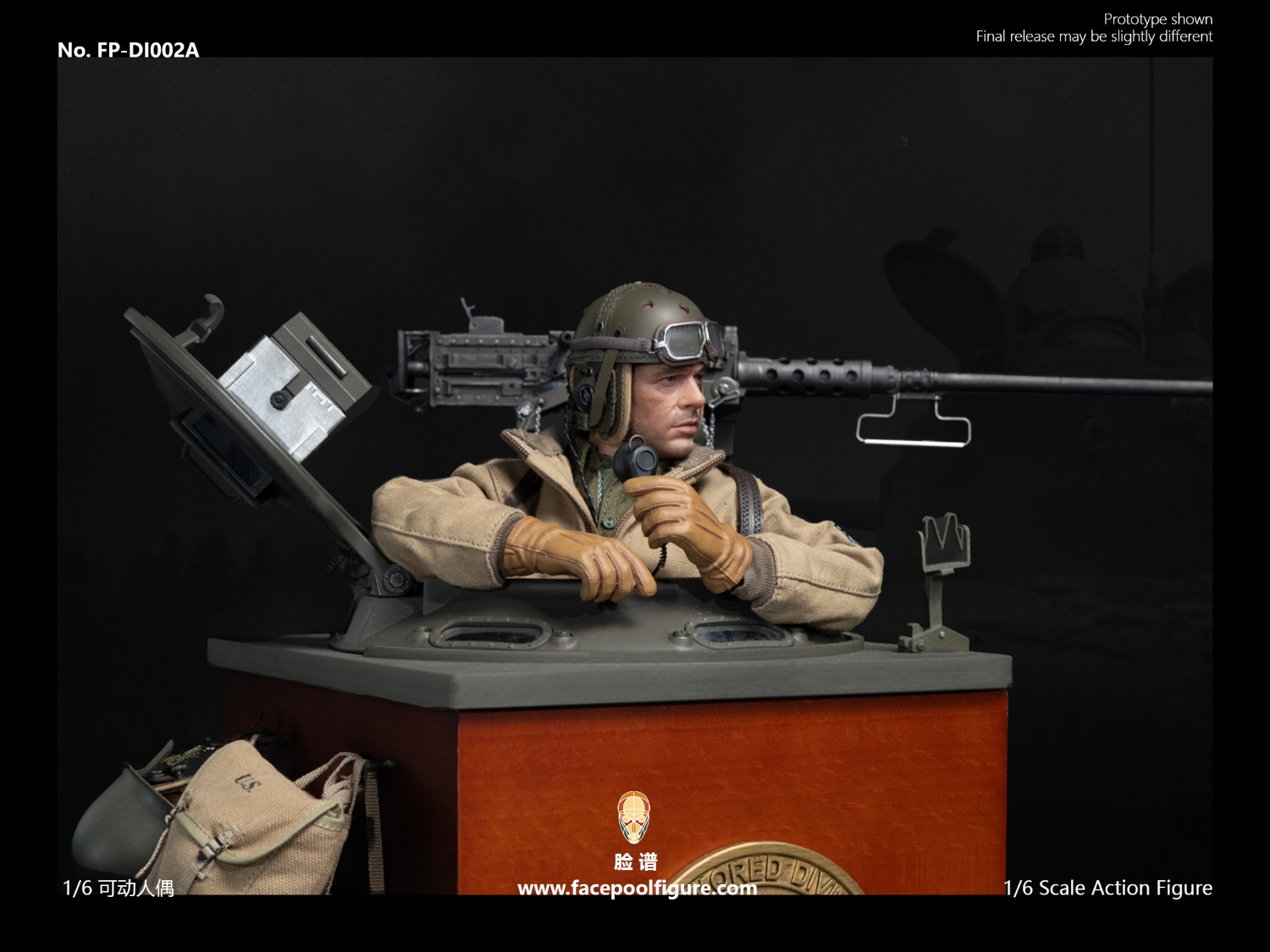 [พร้อมส่ง] Facepoolfigure FPDI002 1/6 : Sherman Commander Cupola Display Stand- FP-DI002A ครบชุดพร้อมลงสี （เซ็ท3ชิ้น : A+B+C ที่มีสติ๊กเกอร์A）