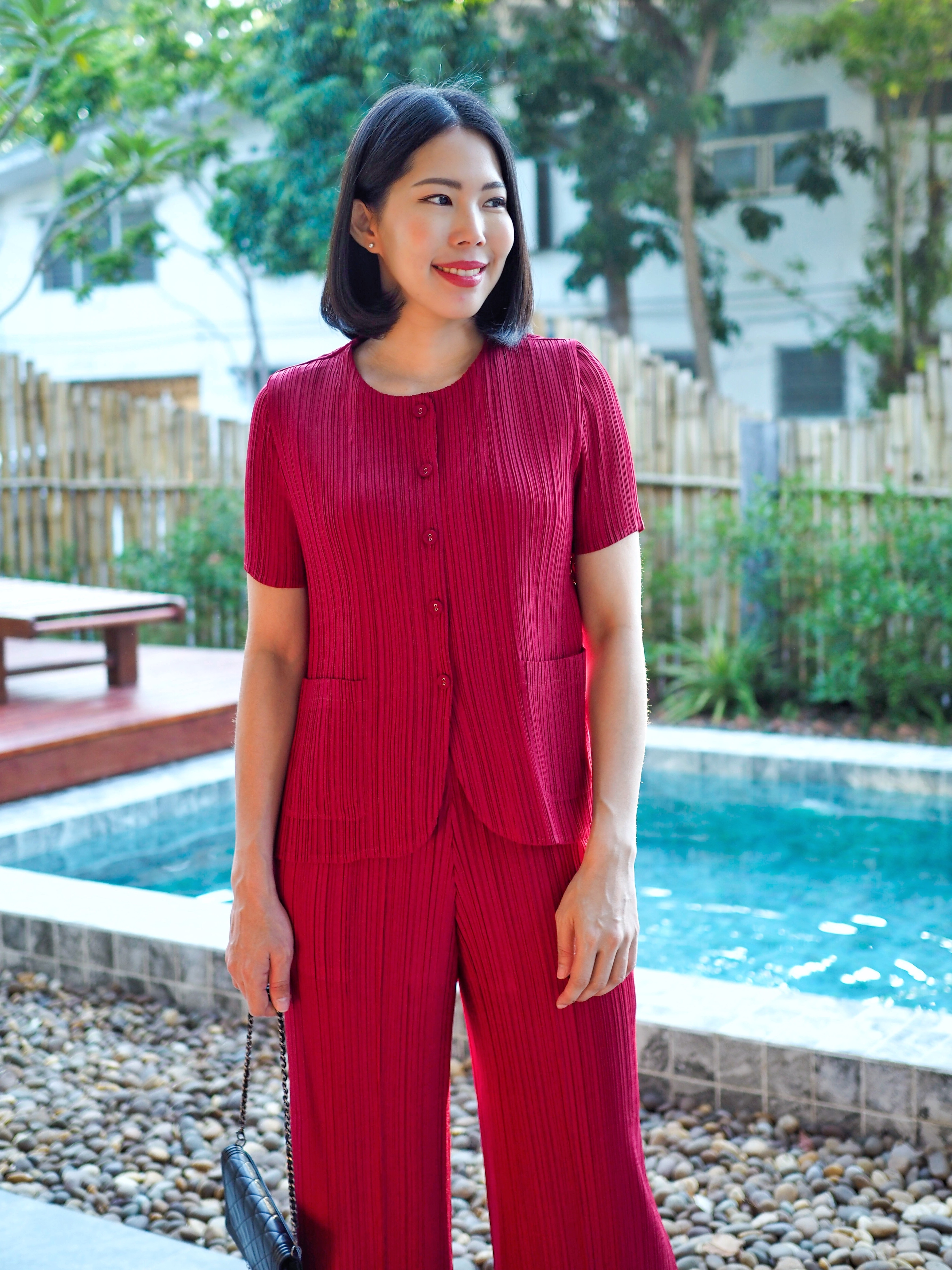 2MUAY รุ่น GJO1392P-9 เสื้อพลีทคุณภาพ SHORT SLEEVE BUTTON FRONT PLEATED TOP 10 สี FREE SIZE