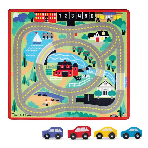 แผ่นพรมเล่นเมือง Melissa & Doug Round the Town Road Rug รุ่น 9400 องเล่นเสริมพัฒนาการเด็ก