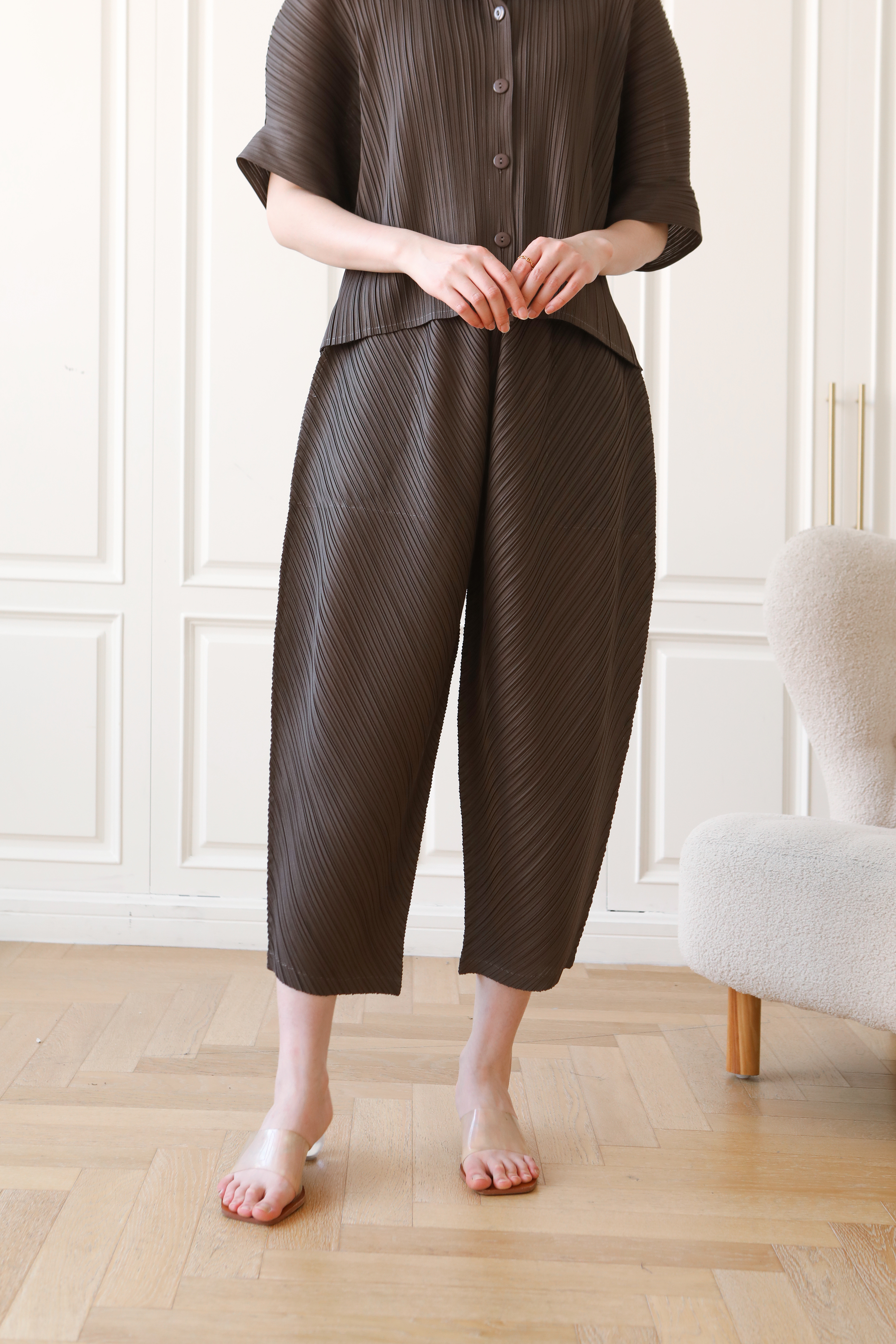 ยาว 32.5นิ้ว!! 2MUAY รุ่น GJO3682 กางเกงผู้หญิง กางเกงพลีทคุณภาพ 12สี FREE SIZE THICKER BOTTOM PLEAT PANTS