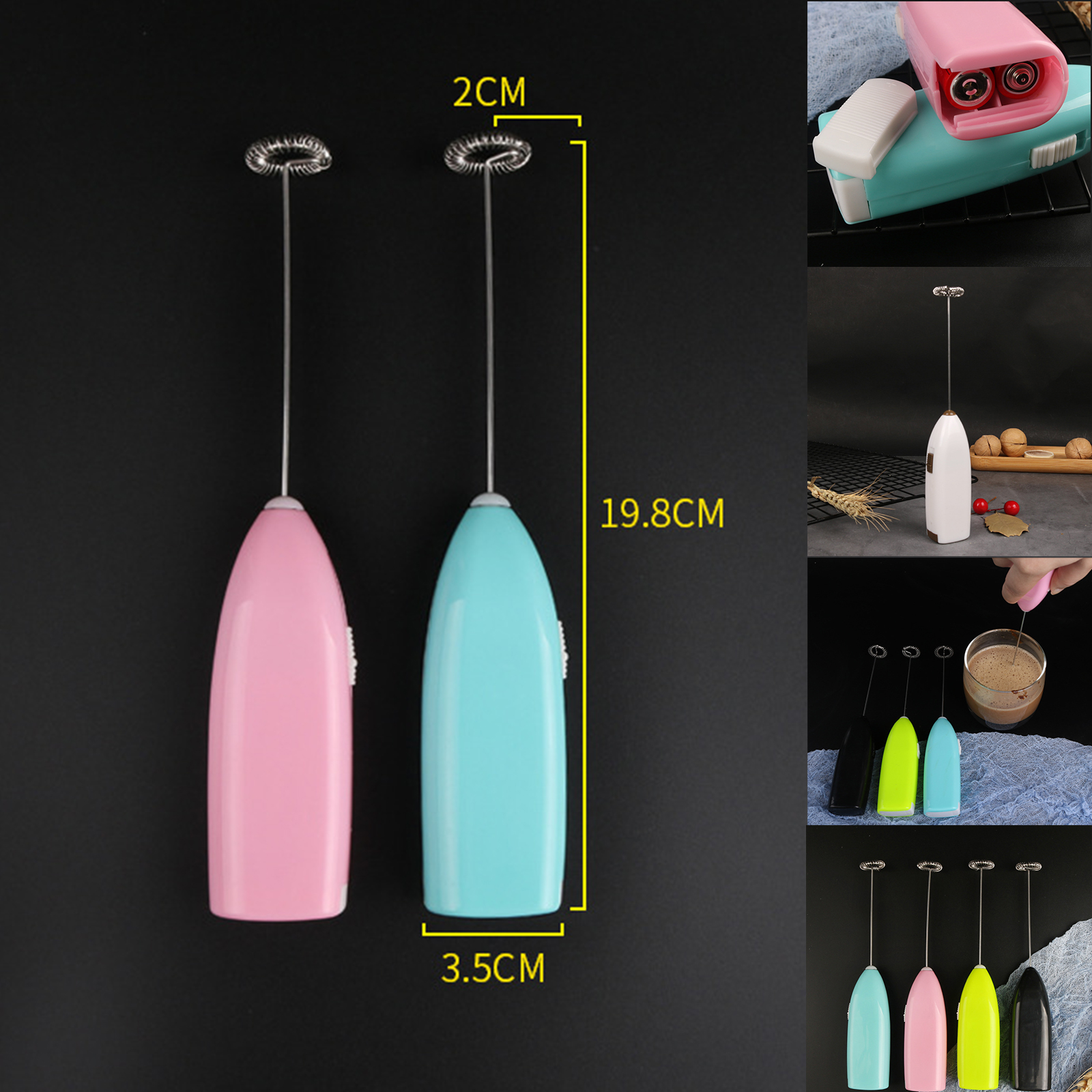 เครื่องตีฟองนมมินิ ใส่ถ่าน มี4สี ขนาดพกพา ใช้งานง่าย ดีไซน์สวย