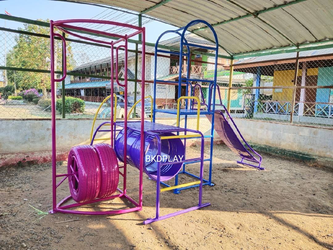 ชุดรวมB เครื่องเล่นสนามกลางแจ้ง ,เครื่องเล่นสนามเหล็ก สไลเดอร์ อุโมงค์ บาร์โหน ปีนป่าย OutdoorPlayground,ผลิตเครื่องเล่นสนาม,เครื่องเล่นในสนามเด็กเล่น,เครื่องเล่นงบสพฐ.,ประชารัฐ, ราคาโรงงาน ขนาดไม่น้อยกว่า 240 x 340 x 220 ซม.