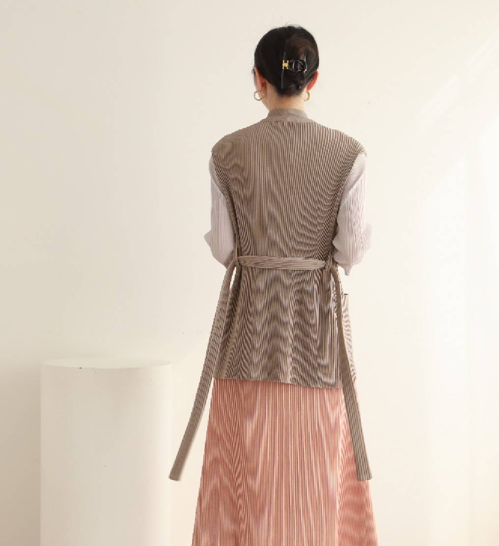 2MUAY รุ่น GJO8760 THICK WAIST TIE PLEAT CARDIGAN เสื้อคลุมผู้หญิง เสื้อคลุมพลีทคุณภาพ 8สี FREE SIZE