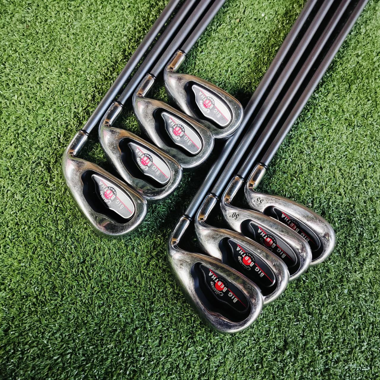 🌺ไม้กอล์ฟสำหรับผู้หญิง🌺 ชุดเหล็ก Callaway BIG BERTHAR มีเหล็กถึง เหล็ก 10 เลยค่ะ ก้าน JV45 igB FLEX LADY ก้านเบามากๆ เป็น JAPAN SPEC เหมาะกับคุณผู้หญิงเอเชียโดยเฉพาะ ก้านเสียบแบบเจาะทะลุ ได้ฟีลลิ่งพิเศษ ไม้กอล์ฟพรีเมี่ยมมือสอง ของแท้ By Na