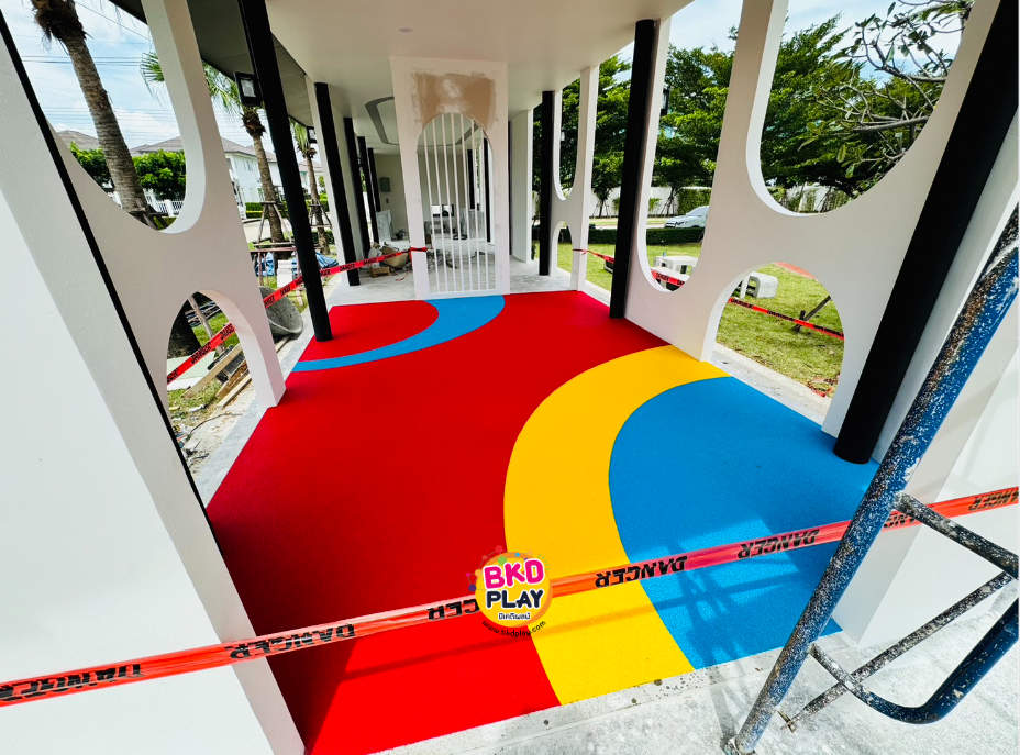 พื้นยาง epdm แบบเม็ดยางเทลวดลาย ทำความหนา10-35มม. ได้ พื้นยางสังเคราะห์ กันกระแทก สนามเด็กเล่นทั้งในร่ม และกลางแจ้ง,สนามกีฬา พร้อมส่ง ราคาโรงงาน