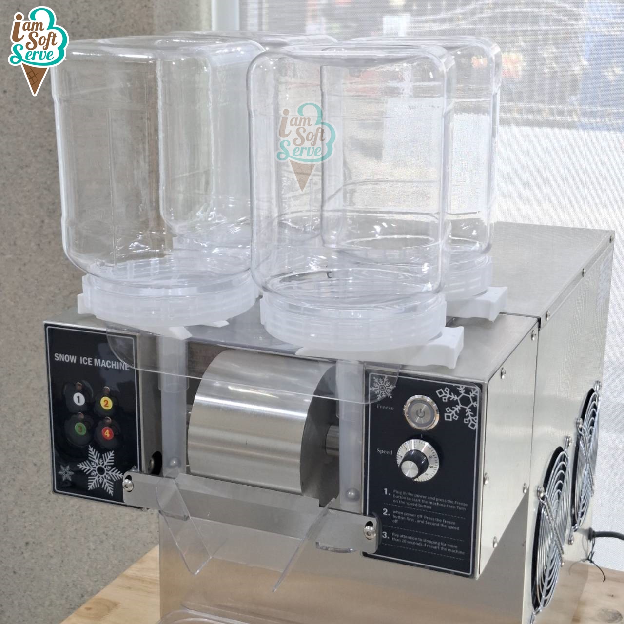 เครื่องทำบิงซู เครื่องทำน้ำแข็งเกล็ดหิมะ SNOWMAKER รุ่น SM-120A4 กำลังผลิต 120 Kg/24H ทำได้ 4 รสชาติ