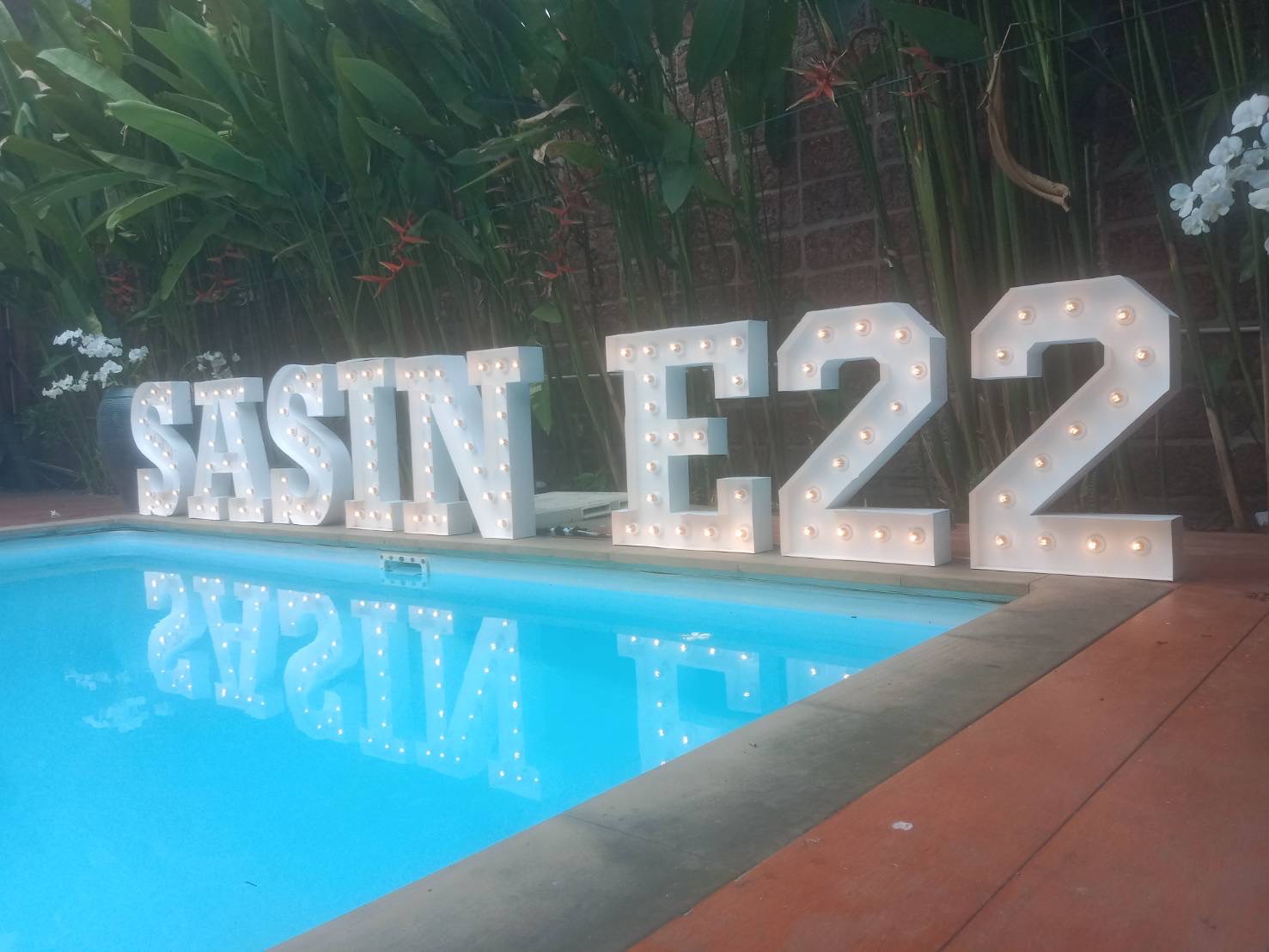 ป้ายอักษรเช่าไฟปิงปอง ป้ายไฟตกแต่งงาน