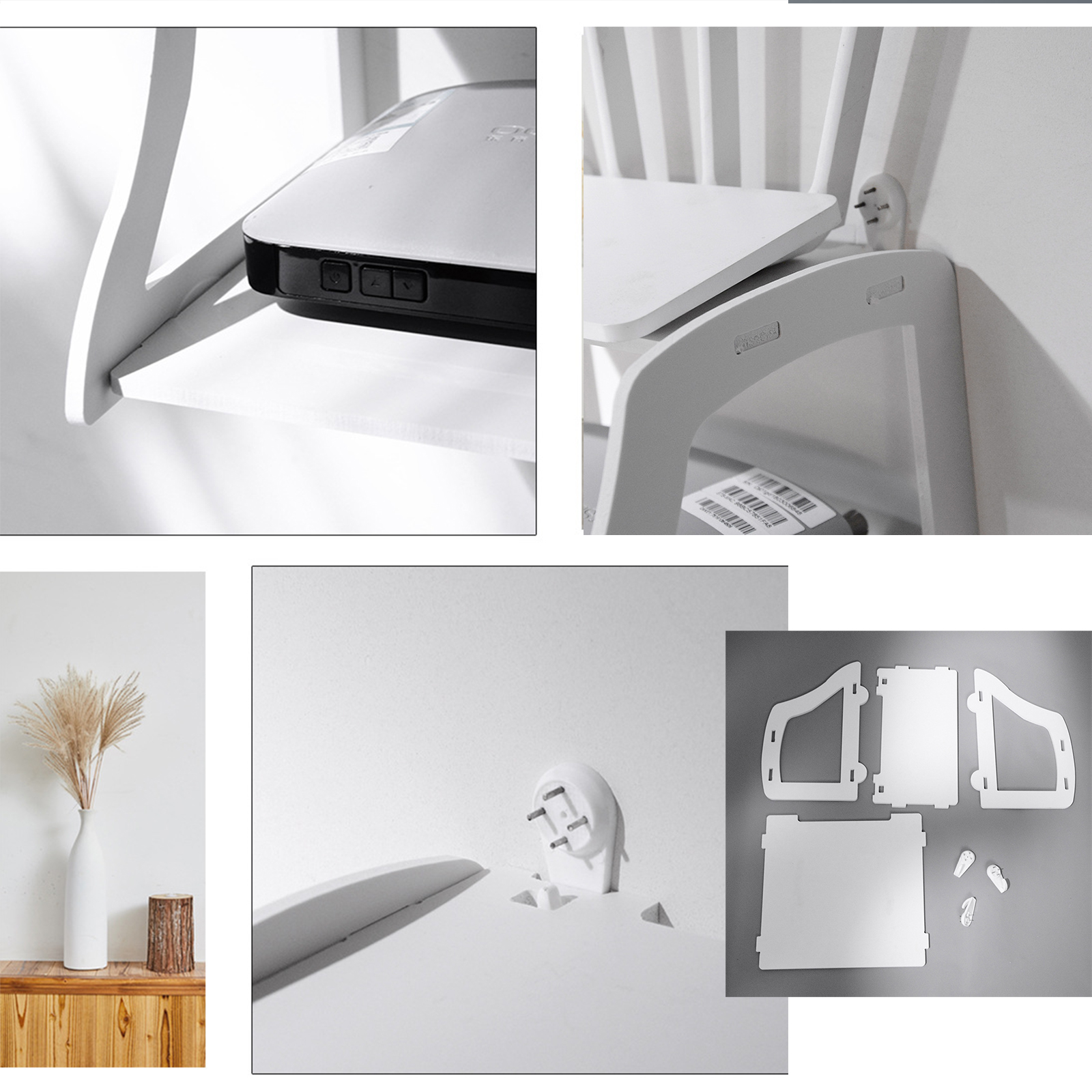 ชั้นวางติดผนัง มี3รุ่น วางเร้าเตอร์2ระดับ / ลายฉลุ / เจาะช่อง ชั้นแขวน ติดตั้งง่าย ดีไซน์สวยงาม วัสดุคุณภาพ