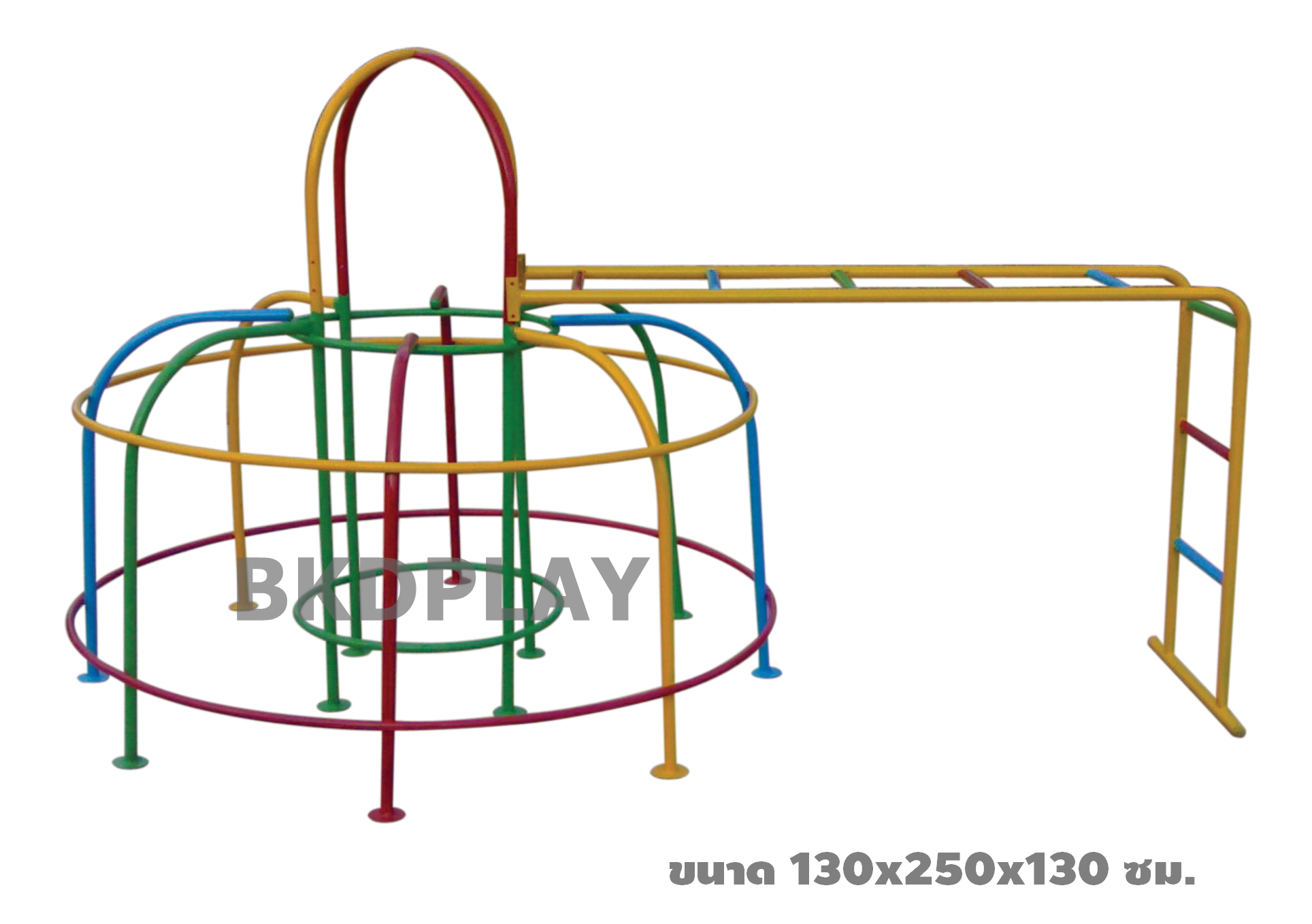 เครื่องเล่นสนามกลางแจ้งเหล็กชุดปีนป่าย โดมกลม บาร์ไต่ 2 ชั้น Outdoor Playground, ราคาโรงงาน สินค้าสั่งผลิต 10-20 วัน