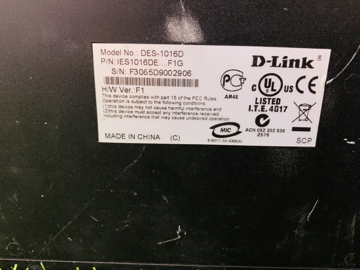 SWITCH (สวิตซ์) D-LINK 16 PORT DES-1016D FAST PORT Lan : 16 x 10/100 Mbps Ports